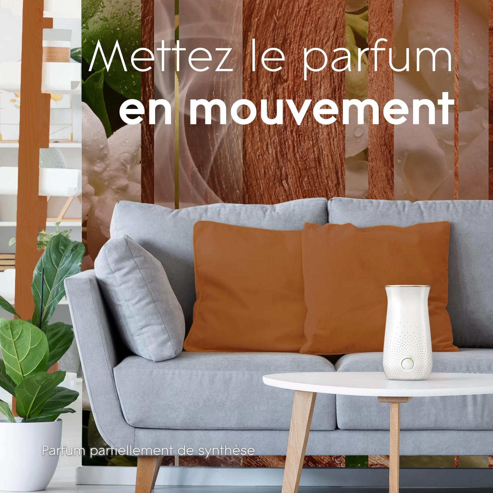 Glade Sense et Spray Diffuseur à Détection de Mouvement - Sensual Sandalwood & Jasmine - 1 Diffuseur et 3 Recharges 18ml