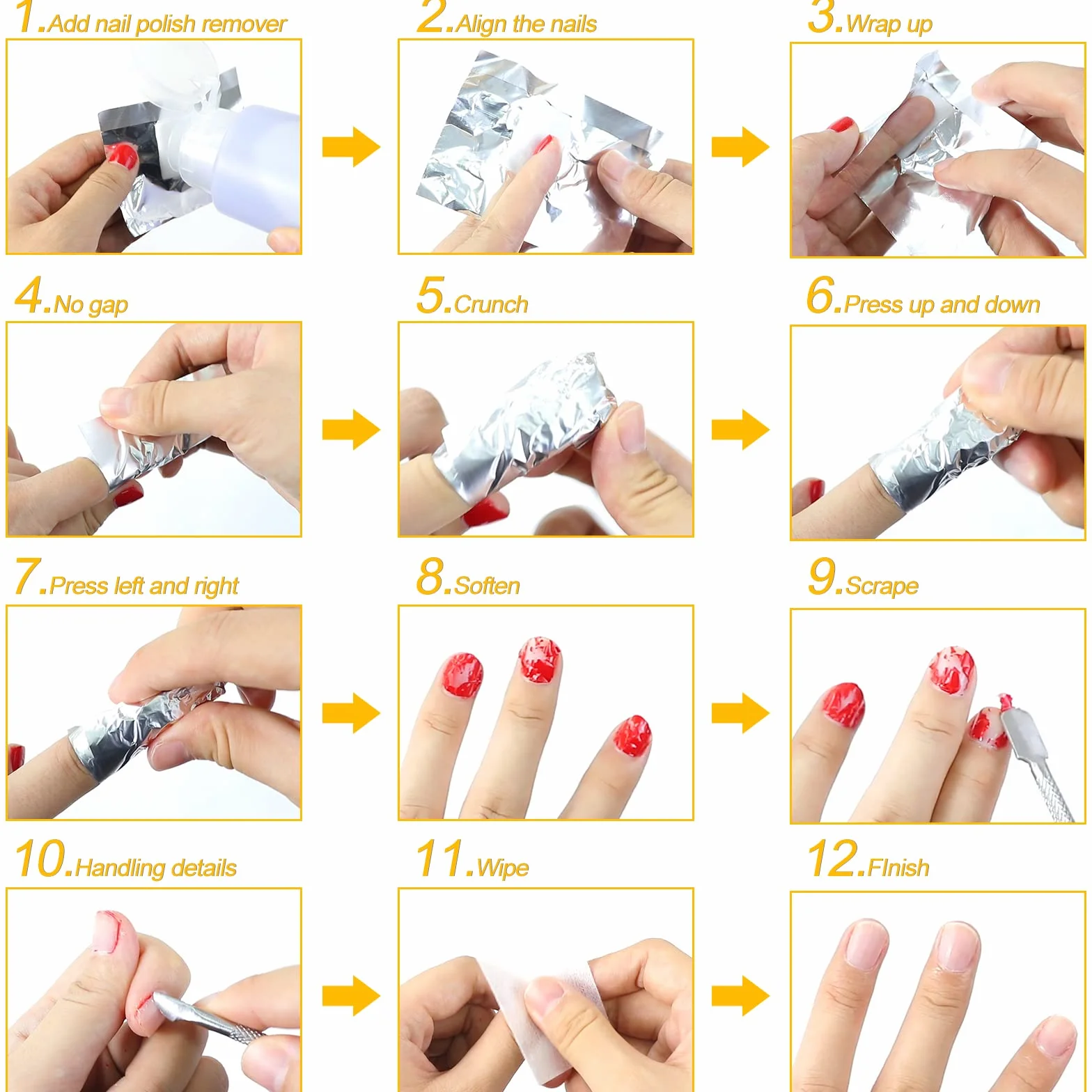 Papillotes en Aluminium 100 Pcs, Feuille d'aluminium Dissolvant pour Vernis Semi Permanent Retirer Gel Ongle Argent