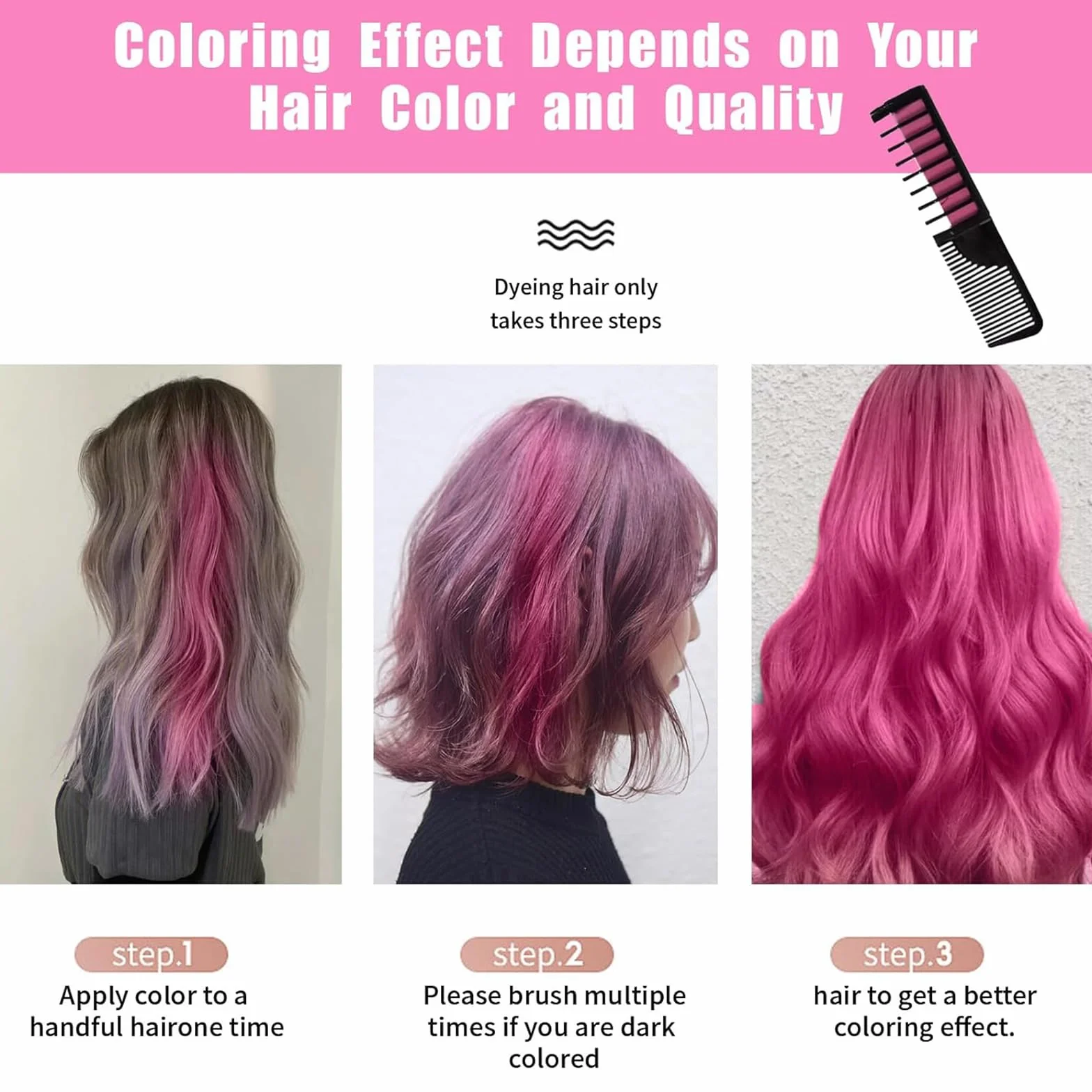 Peignes À Craie Pour Cheveux 10 Couleurs, Couleur De Cheveux À La Craie Temporaire, Chalk Hair Dye
