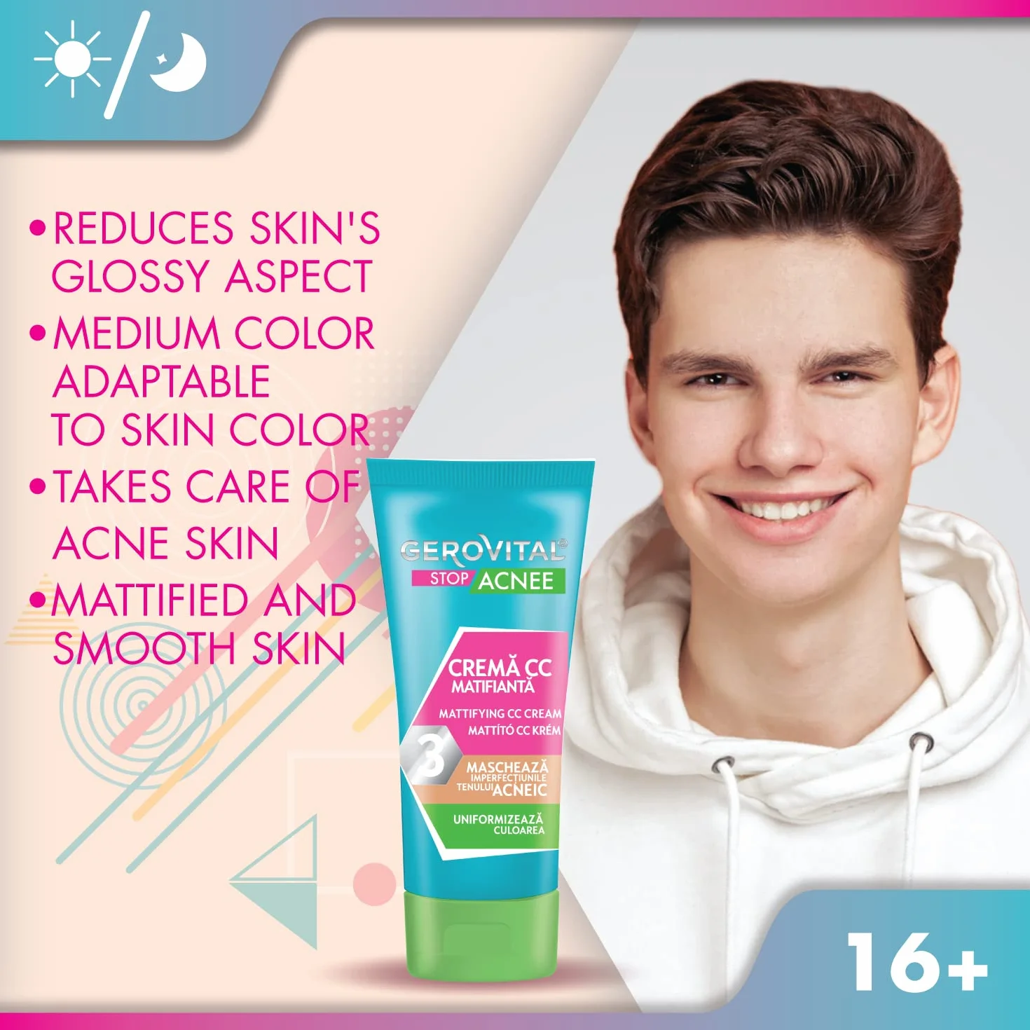 Gerovital Stop Acnee Crème CC Matifiante Visage Anti-Imperfections 30 ml