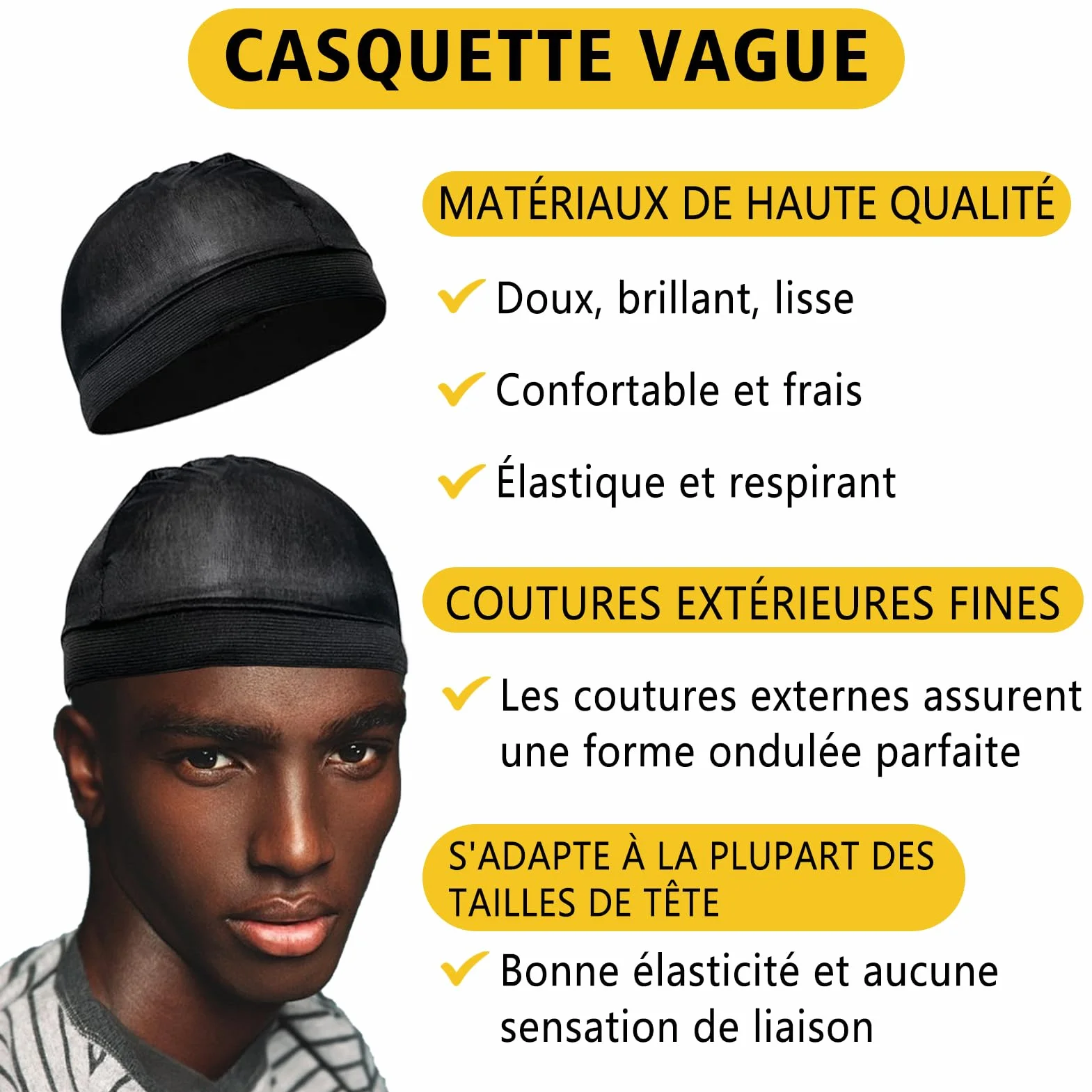 360 Wave Pomade Pommade Ondulée Pour Hommes, Tenue Forte, Lavage Facile, Crème Capillaire d'Entraînement à 360 Vagues, Graisse Ondulée Pour Hommes