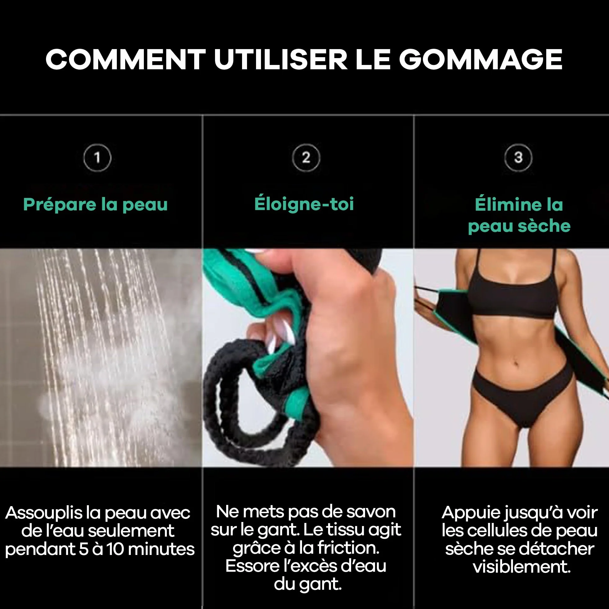 Dermasuri Serviette Exfoliante Douche Dos 68 cm x 20 cm