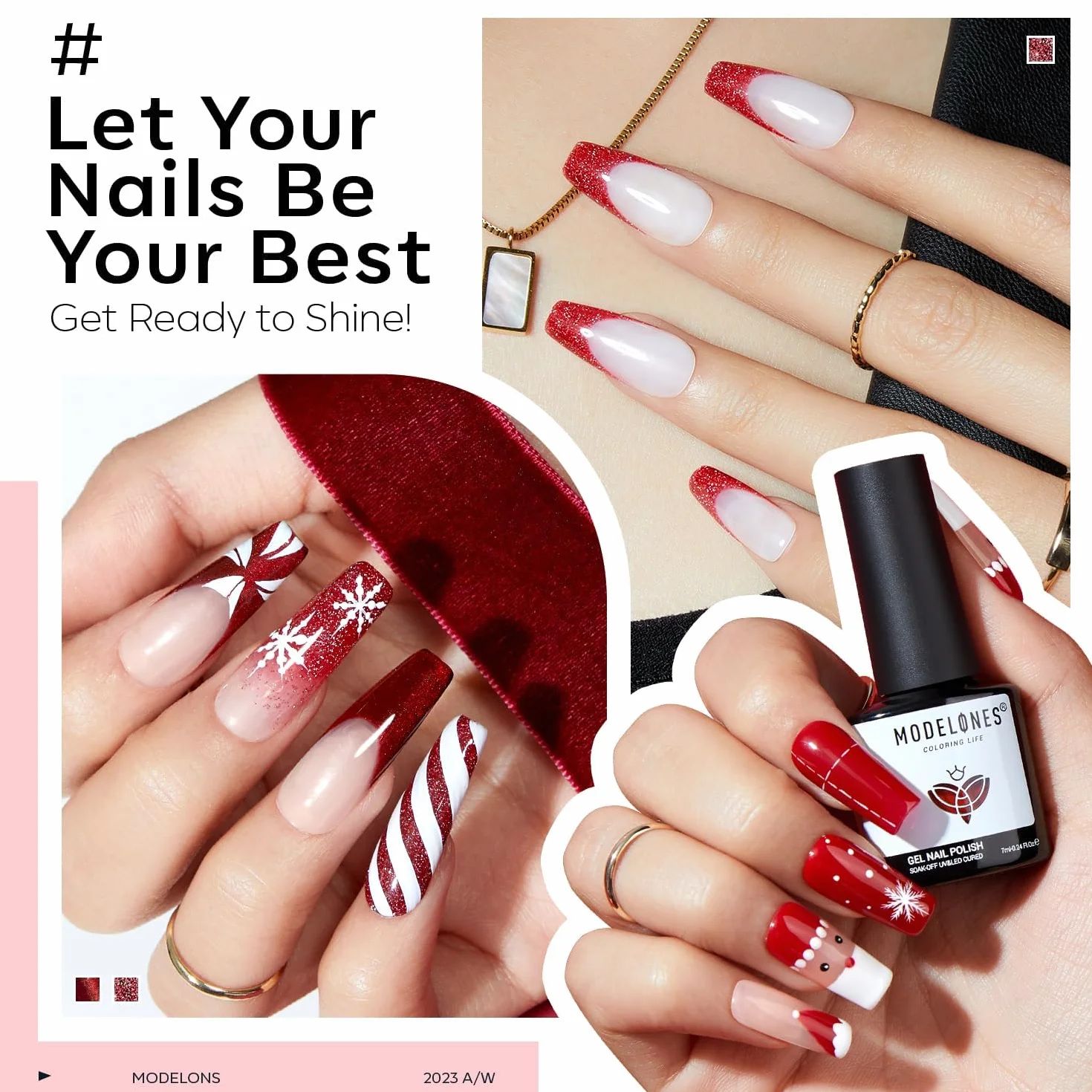Modelones Vernis à Ongles Semi Permanent 6 Couleurs Soak Off Gel UV avec Boîte Cadeau Nail Art Kit Manucure