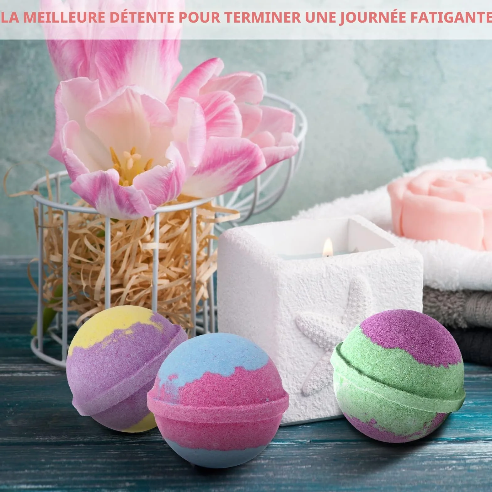 Bombes de bain moussantes biologiques Fafamara - Lot de 20 boules pétillantes relaxation et stress