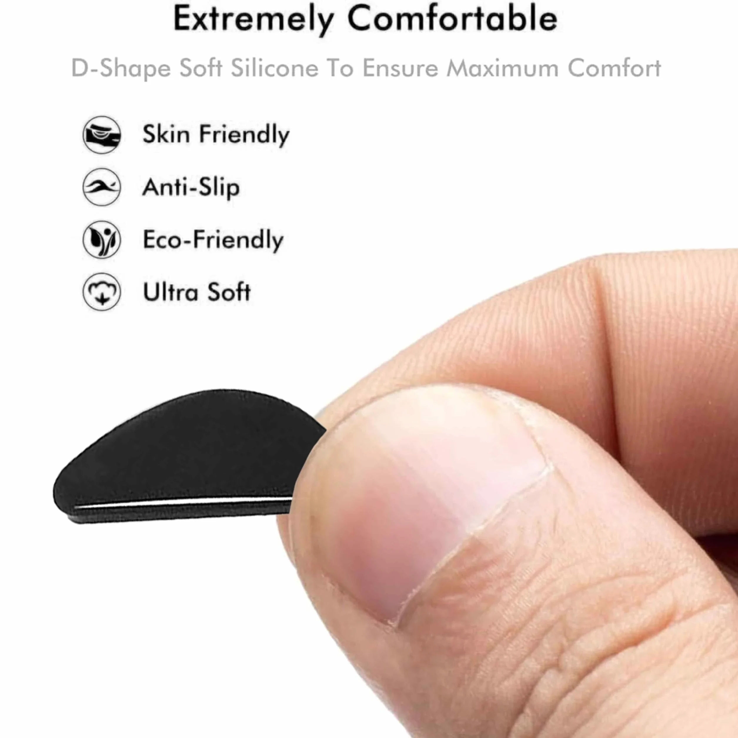 Plaquettes de Nez en Silicone Anti Glisse pour Lunettes, Coussinets Nez Adhésif Antidérapant