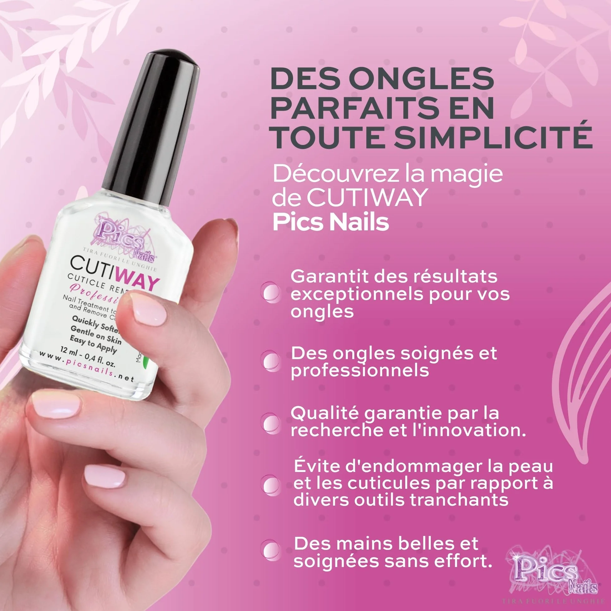 Coupe-ongles professionnel parfumé 12 ml - Materiel Onglerie - Emollient pour cuticules mains et pieds