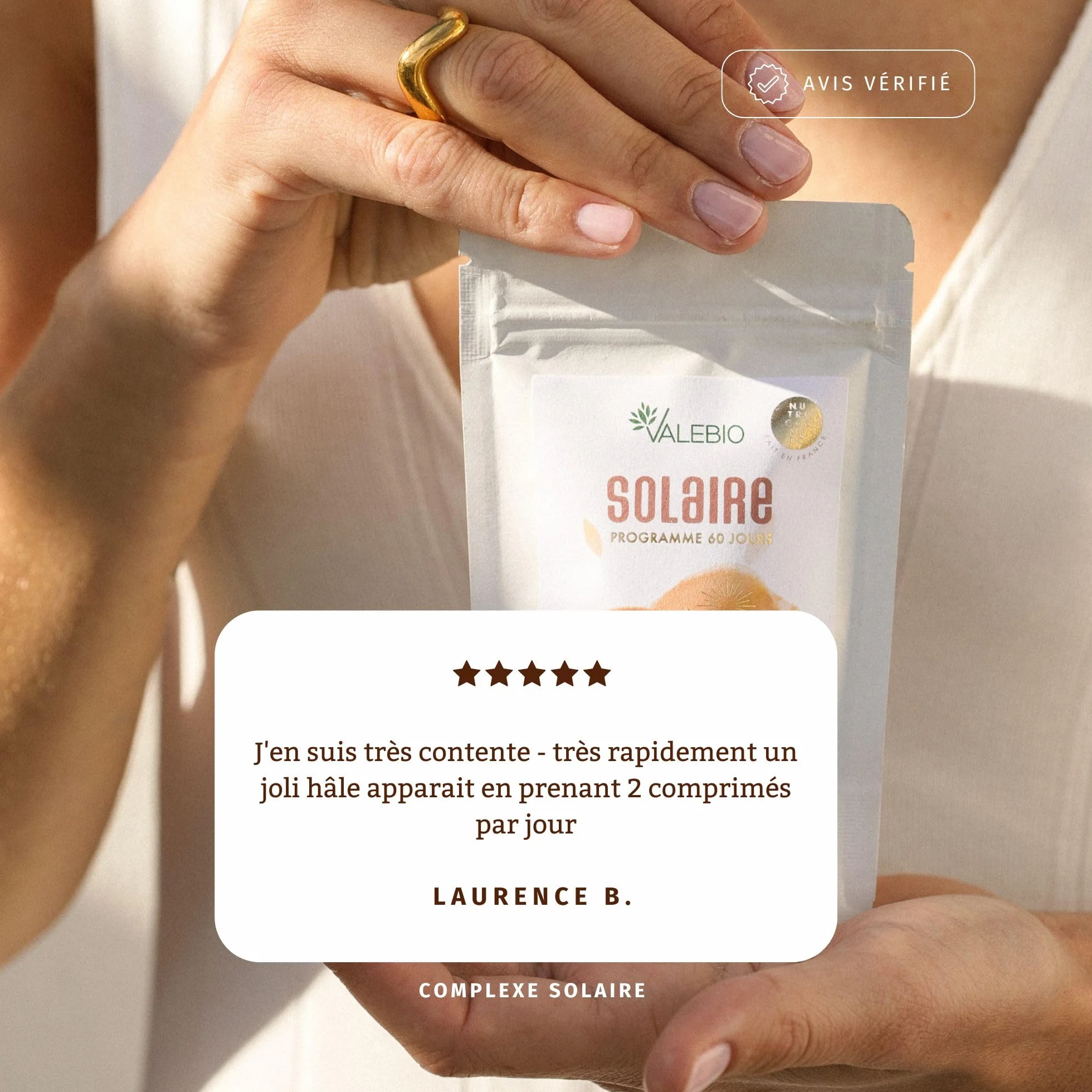 Complément alimentaire solaire Valebio 60 gélules Vitamines D3 accélère bronzage
