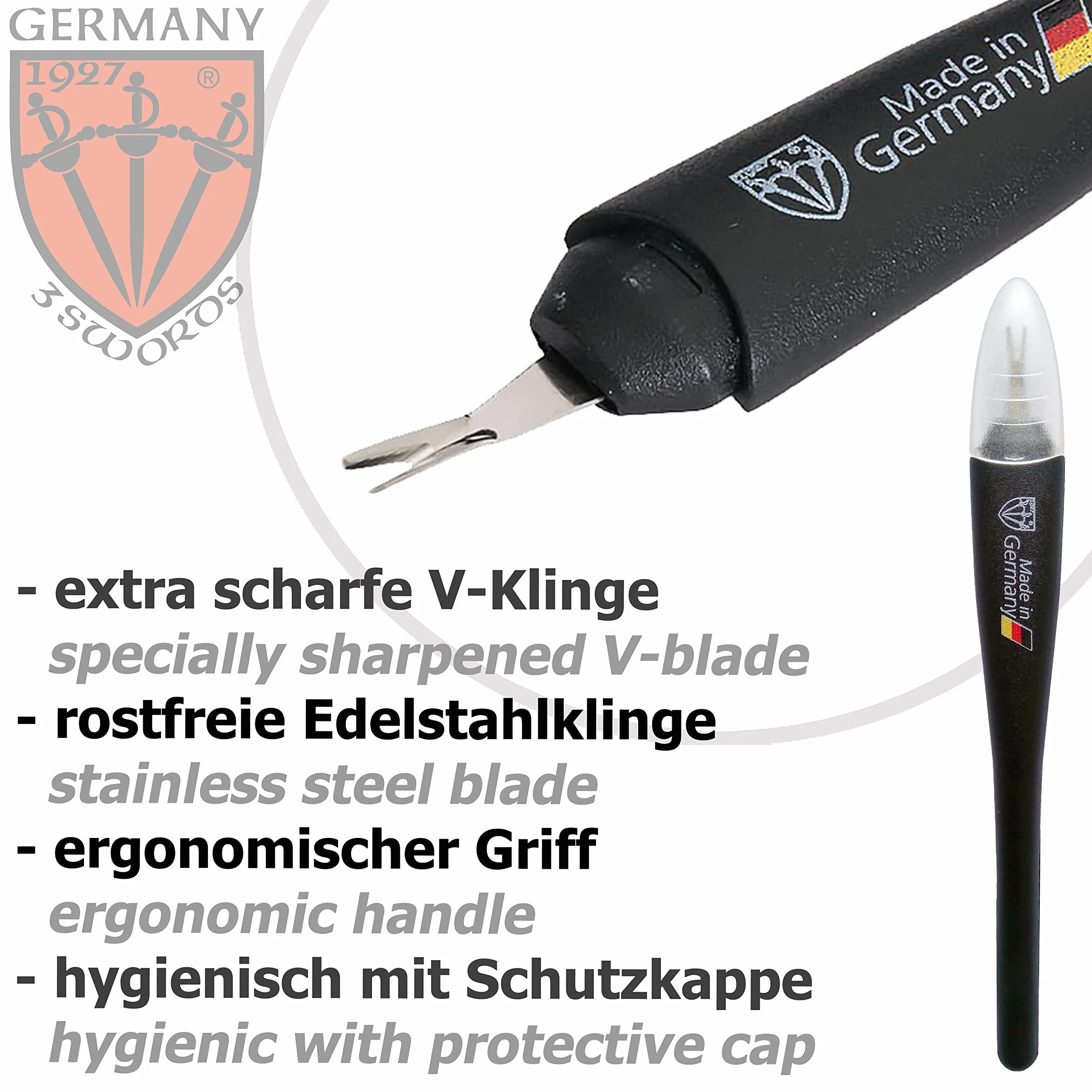 3 Swords Germany coupe-cuticules 1 pièce manucure pédicure