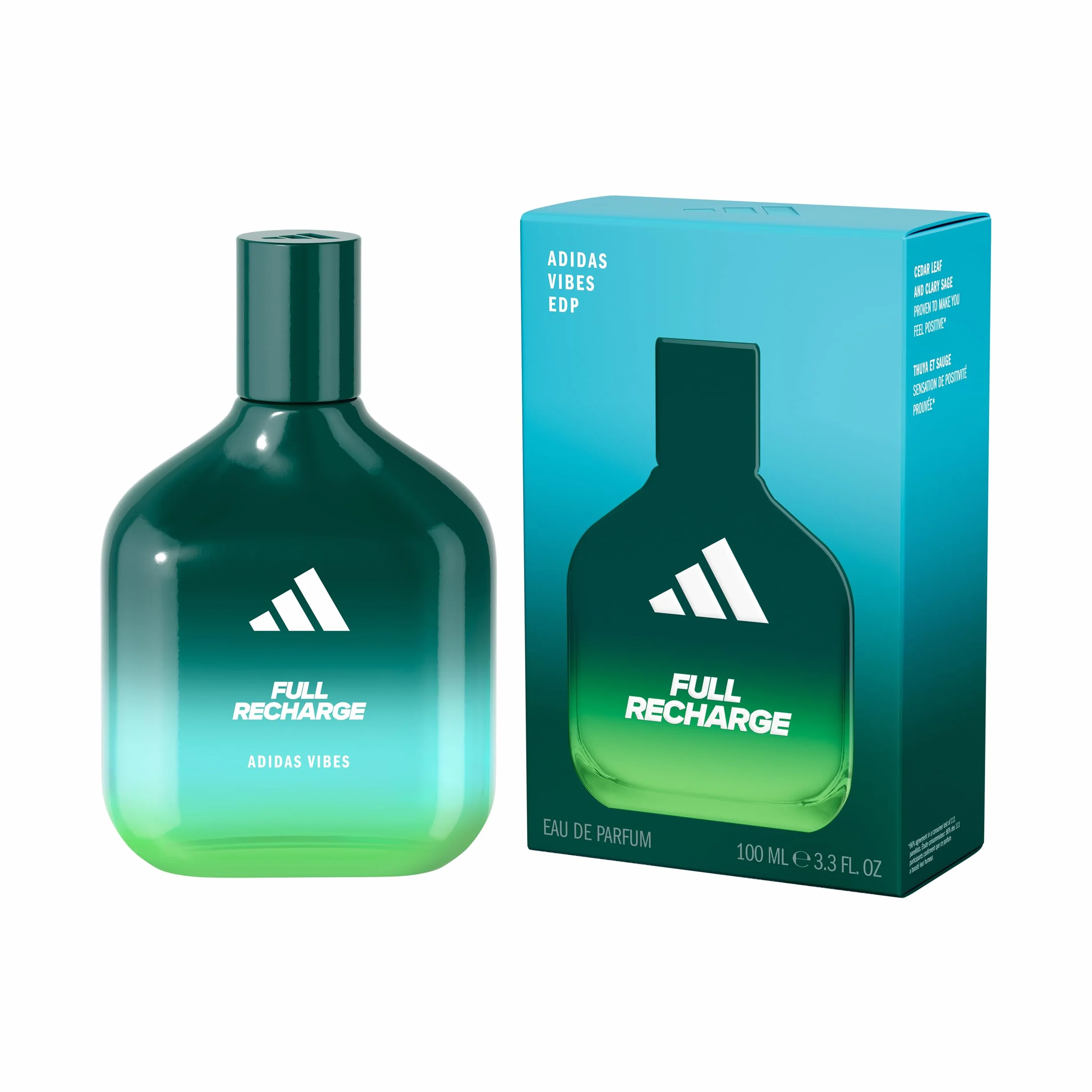 adidas, Coffret cadeau adidas Vibes Full Recharge, avec Eau de Parfum 100ml et douche 100ml