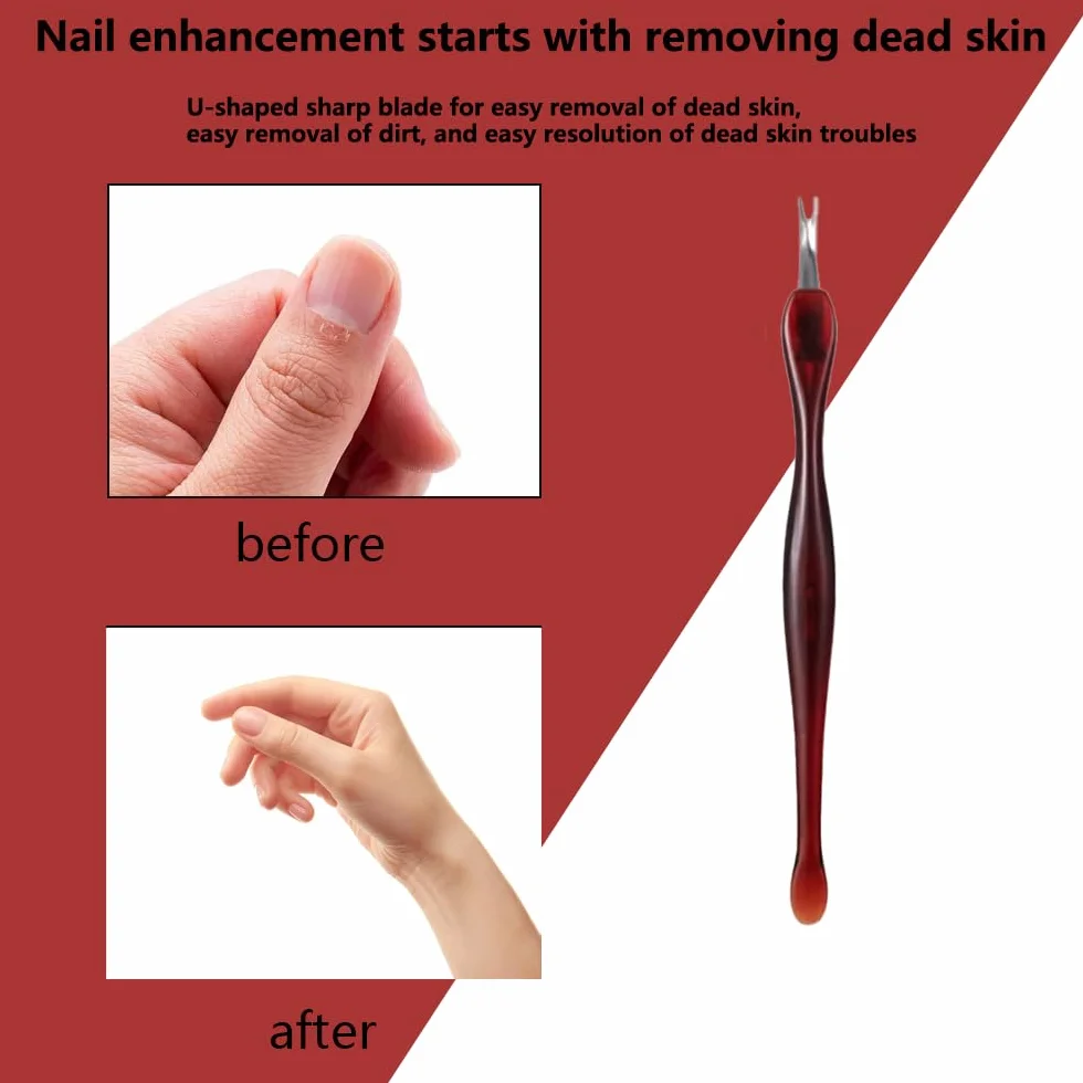 Cuticle Trimmer 4 Pièces Fourchette à Cuticules Poussoir à Cuticules Dead Skin Remover