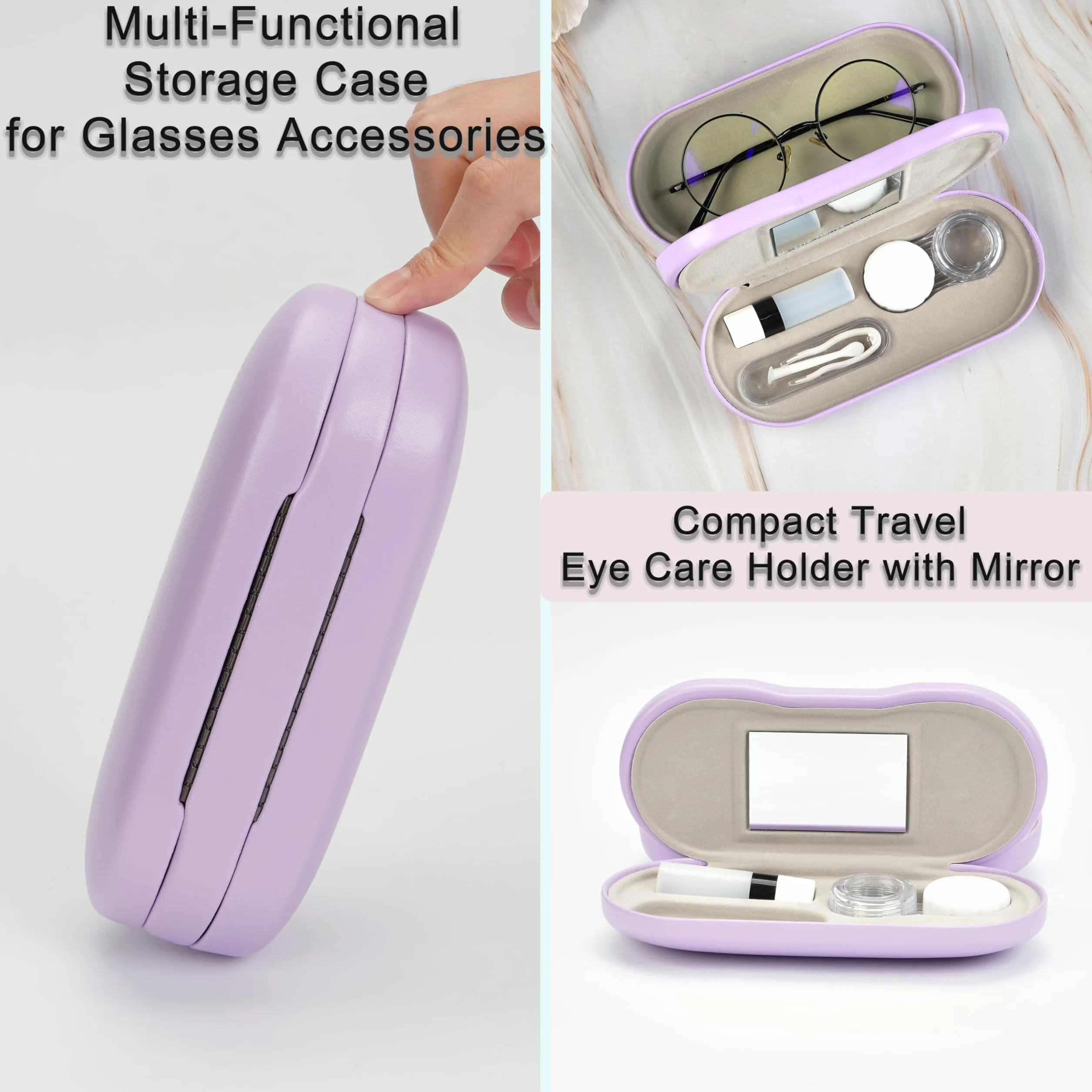 Étui à lunettes 2 en 1 portable double face multifonction avec outil