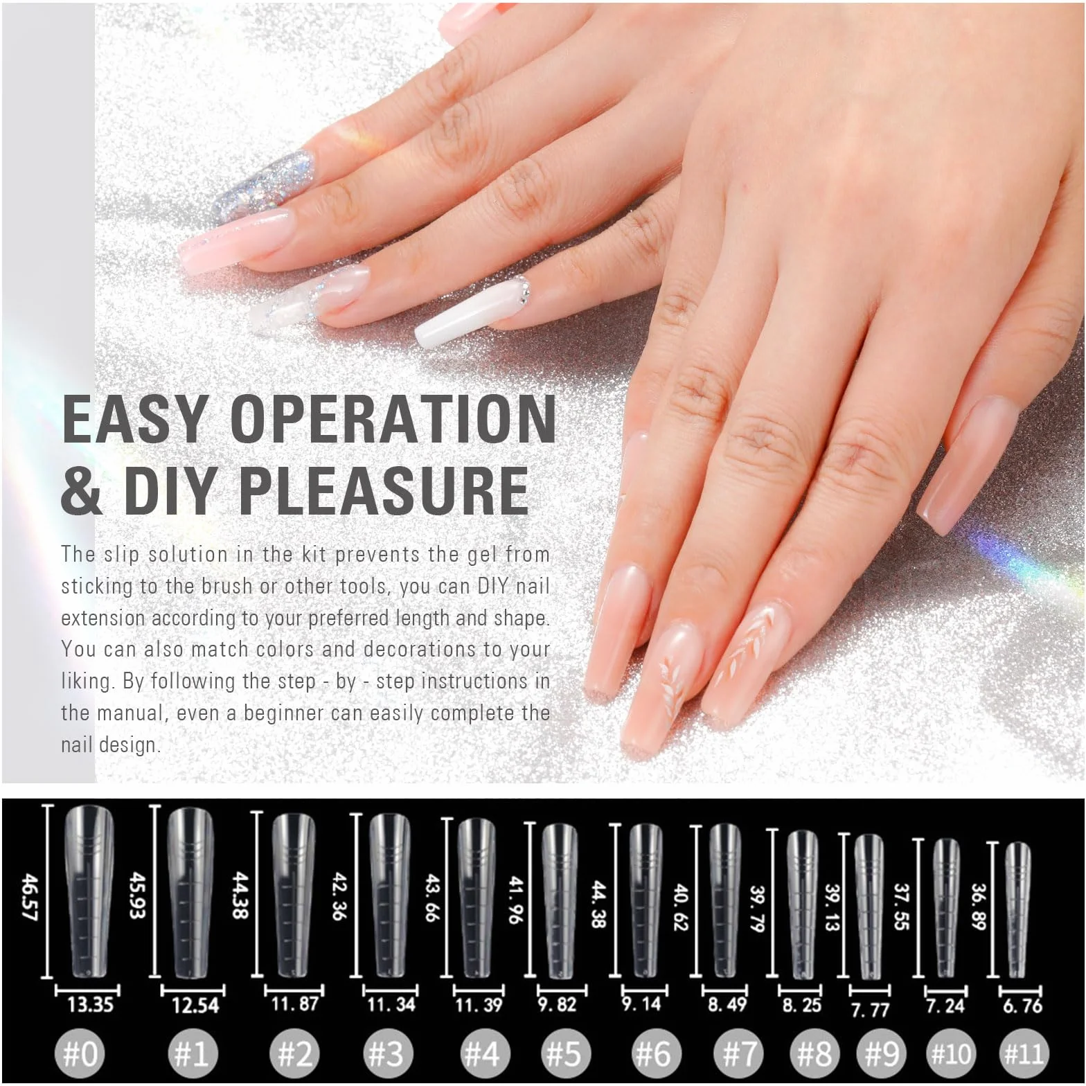 Aokitec Polygel Kit 6 Couleurs UV LED Vernis à Ongles Gel Extension