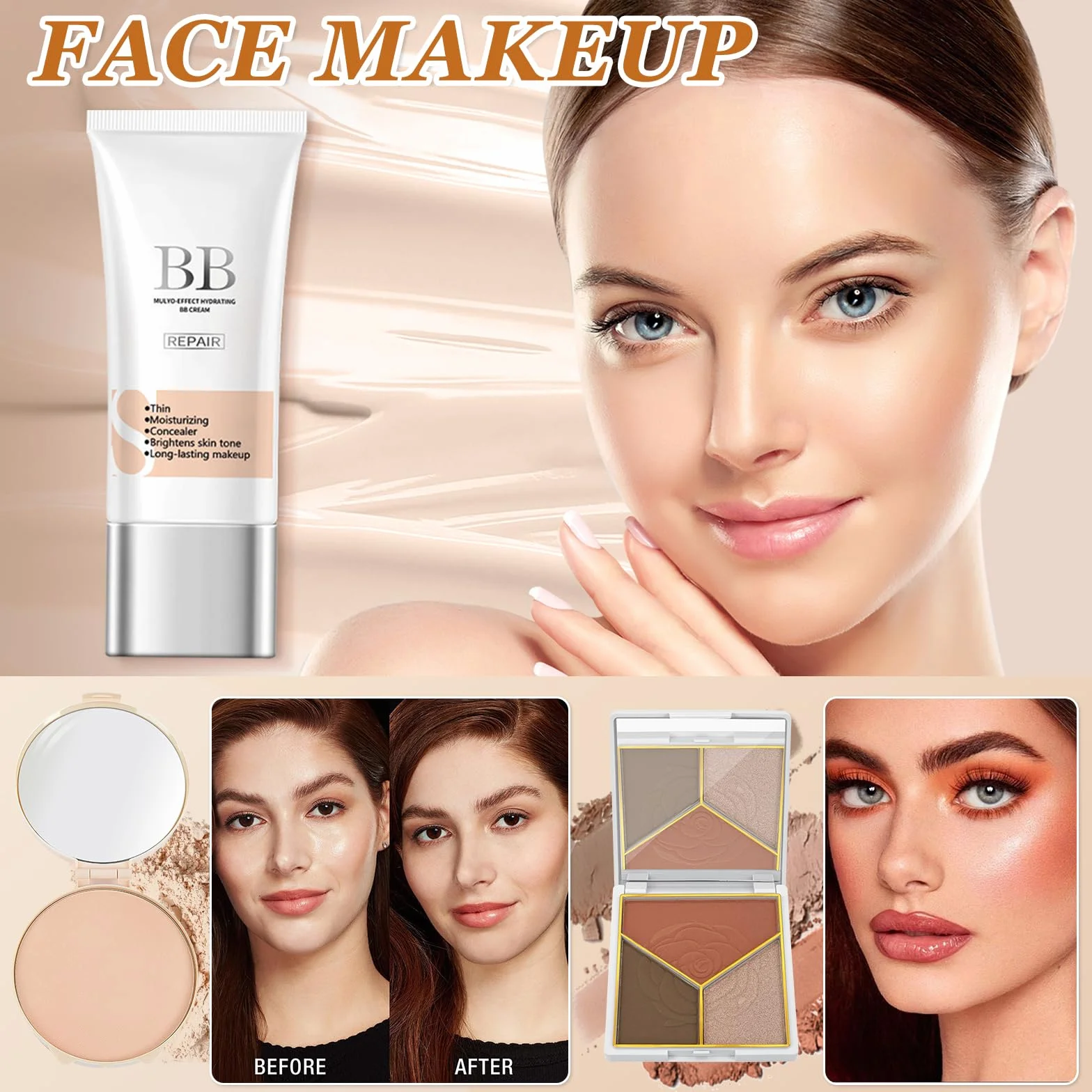23 Pièces Coffret Maquillage Femme, Kit Maquillage Professionnel Complet, Coffret Cadeau Maquillage Ado Fille avec Palette de Fards à Paupières, Gloss à Lèvres, Eyeliner, Mascara, Pinceaux
