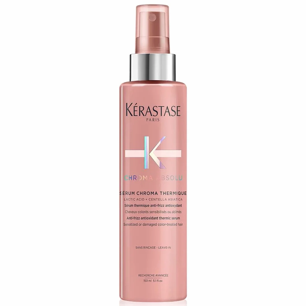 Kérastase, Chroma Absolu, Sérum Thermo-Protecteur, Hydratant & Anti-Frisottis, Sans Rinçage, Pour Cheveux Colorés Sensibilisés ou Abîmés, Sérum Chroma Thermique, 150 ml