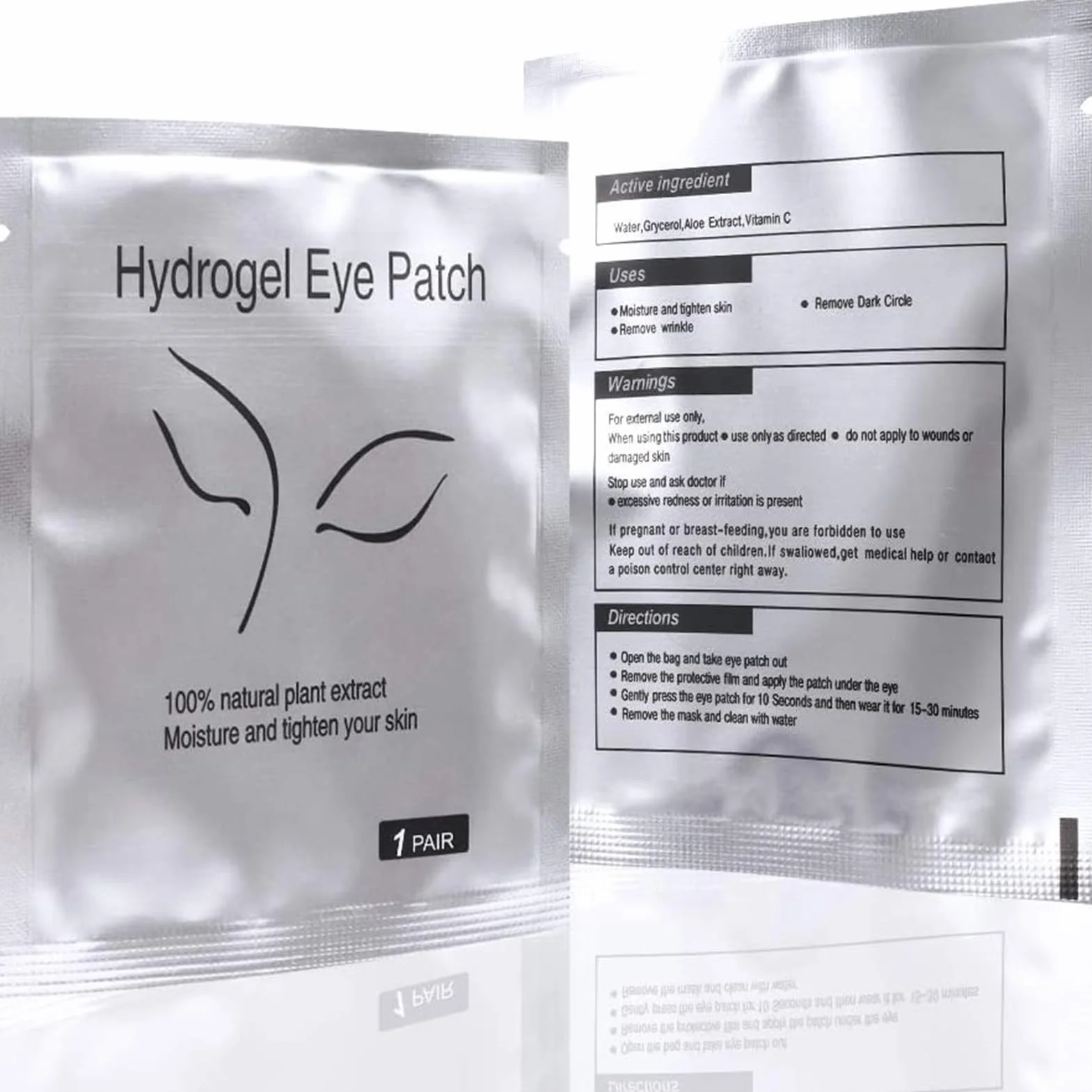 FADVAN 50 Paires Patch d'Extension de Cils Sous Outil de Beauté Gel Yeux