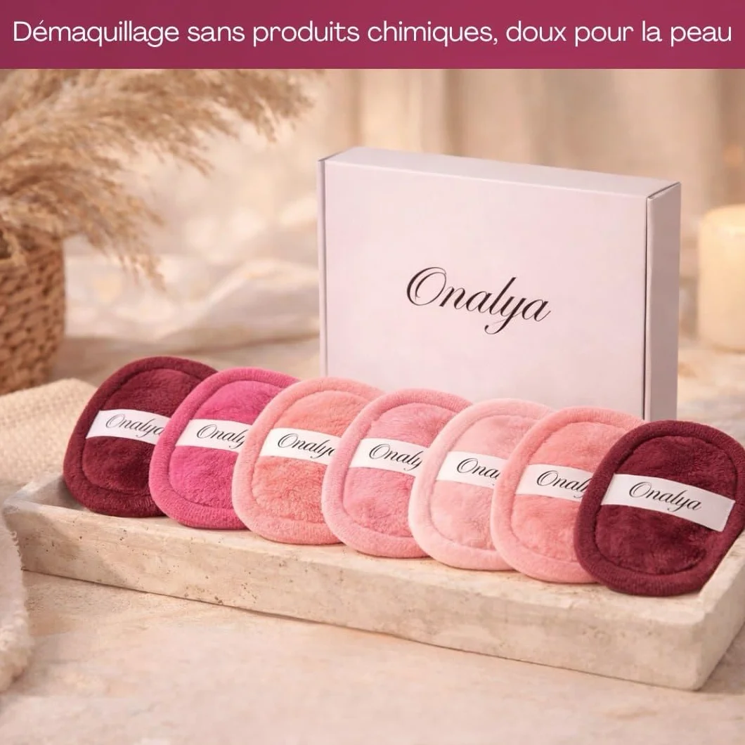 Lingettes Démaquillantes Lavables Microfibre Lot de 7 – Réutilisables Peaux Sensibles Alternative Écologique