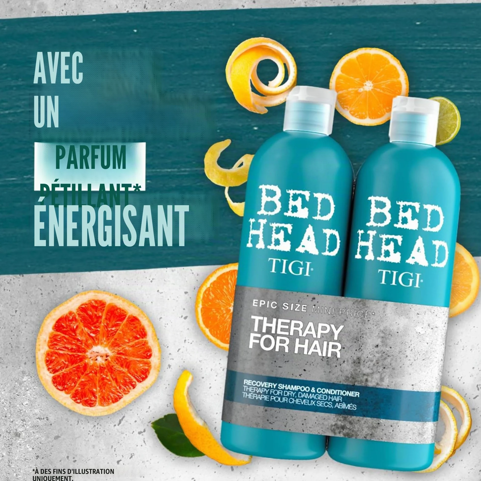 Bed Head by TIGI Recovery Shampoo & Conditioner Set, duo shampoing et après-shampoing hydratant 2 x 750 ml pour cheveux secs et abîmés, soin anti-frisottis et protection couleur