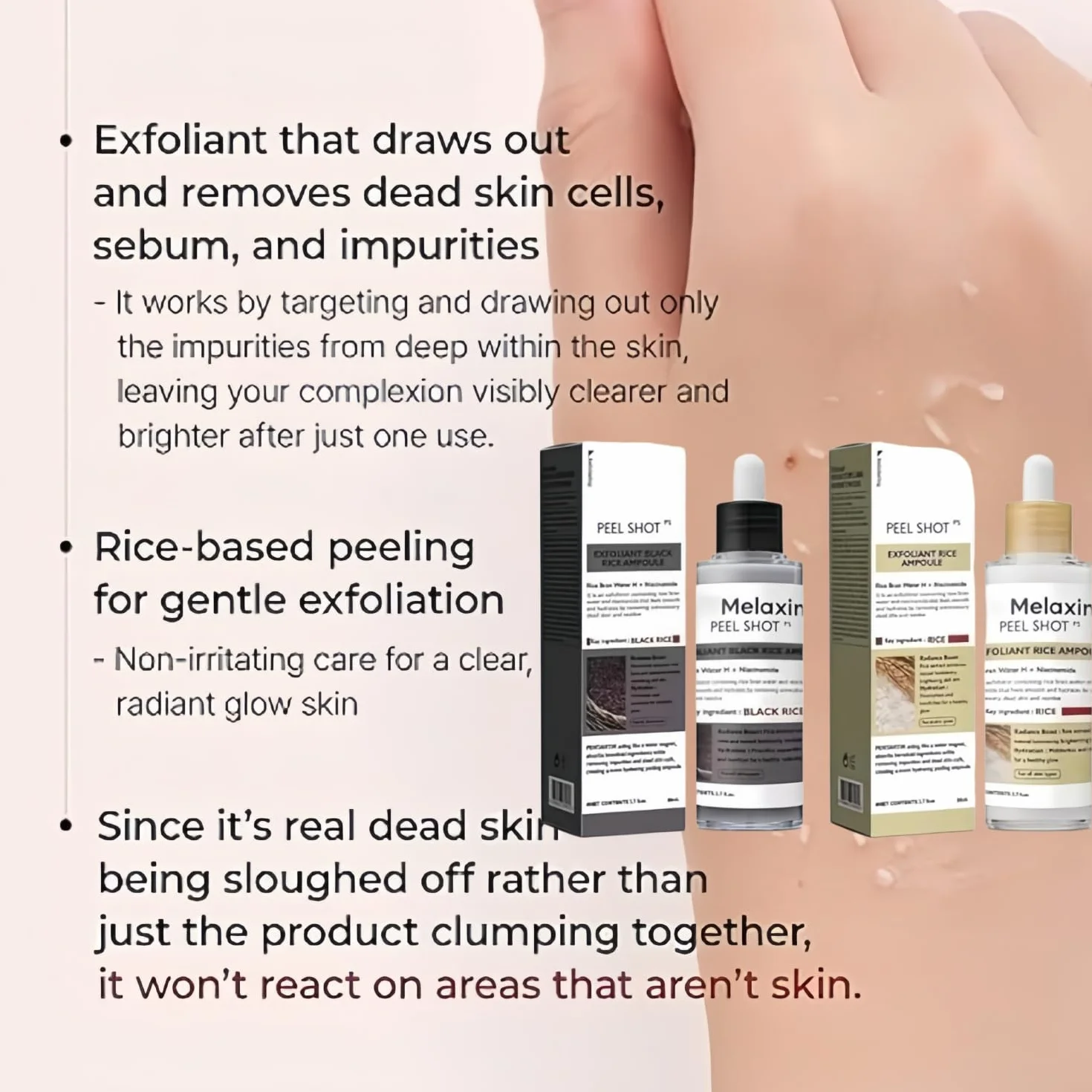 Lumeva Peel Shot Facial Exfoliating Serum-Black & White Rice Exfoliating Serum