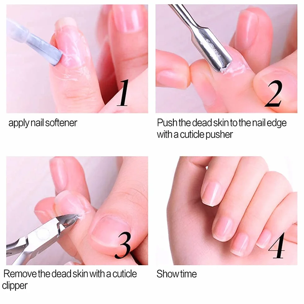 Pince à Cuticules Professionnelle, Tondeuse à Cuticules avec Poussoir à Cuticules Ongles, Incarnés Coupe-Ongles Kit 3 Pièces Pour de manucure et pédicure
