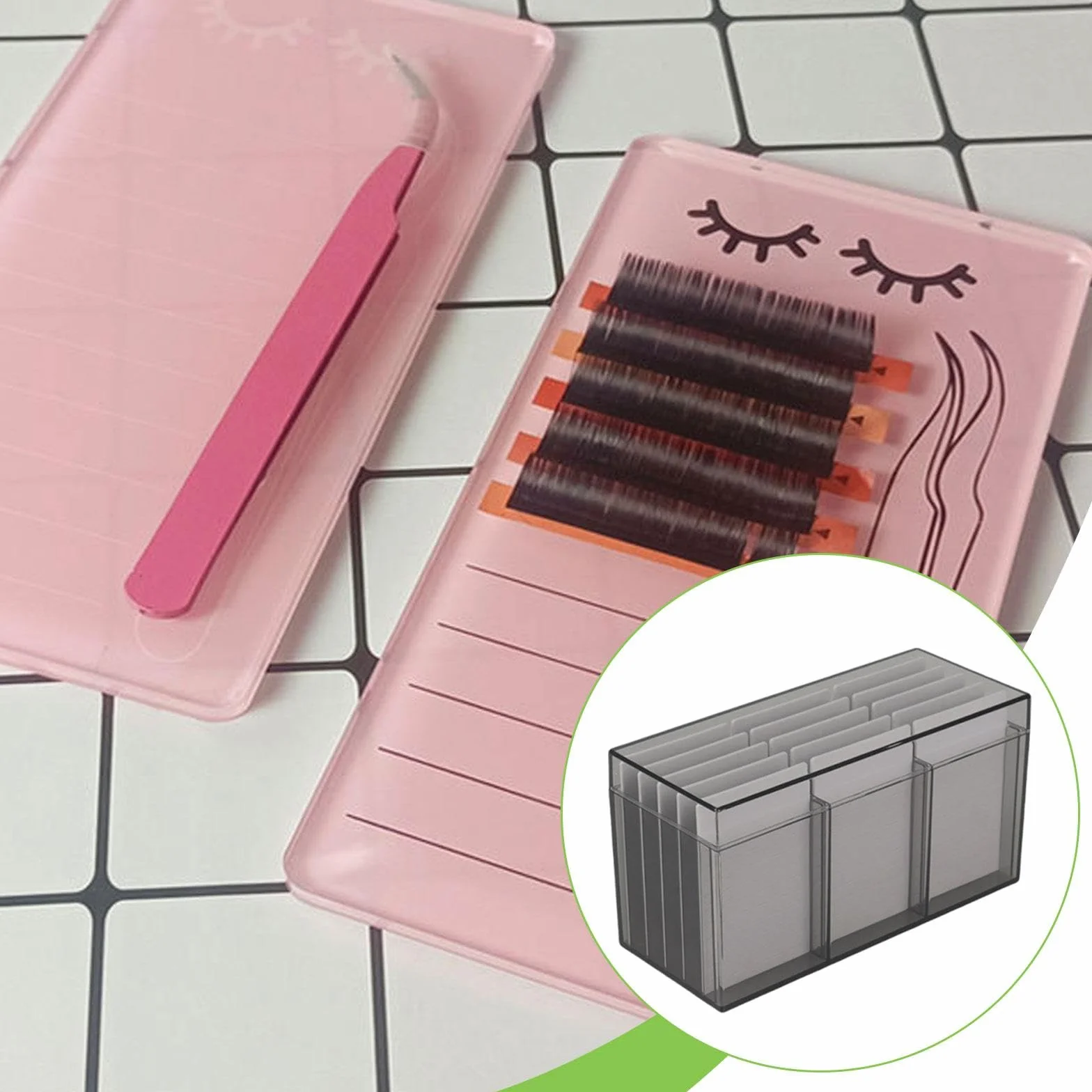 Boîte de Rangement pour Cils Contenant à Maquillage Porte-palette Étui à Faux Cils Organisateur de Plateau à 15 Niveaux Anti-poussière Adapté pour, Noir