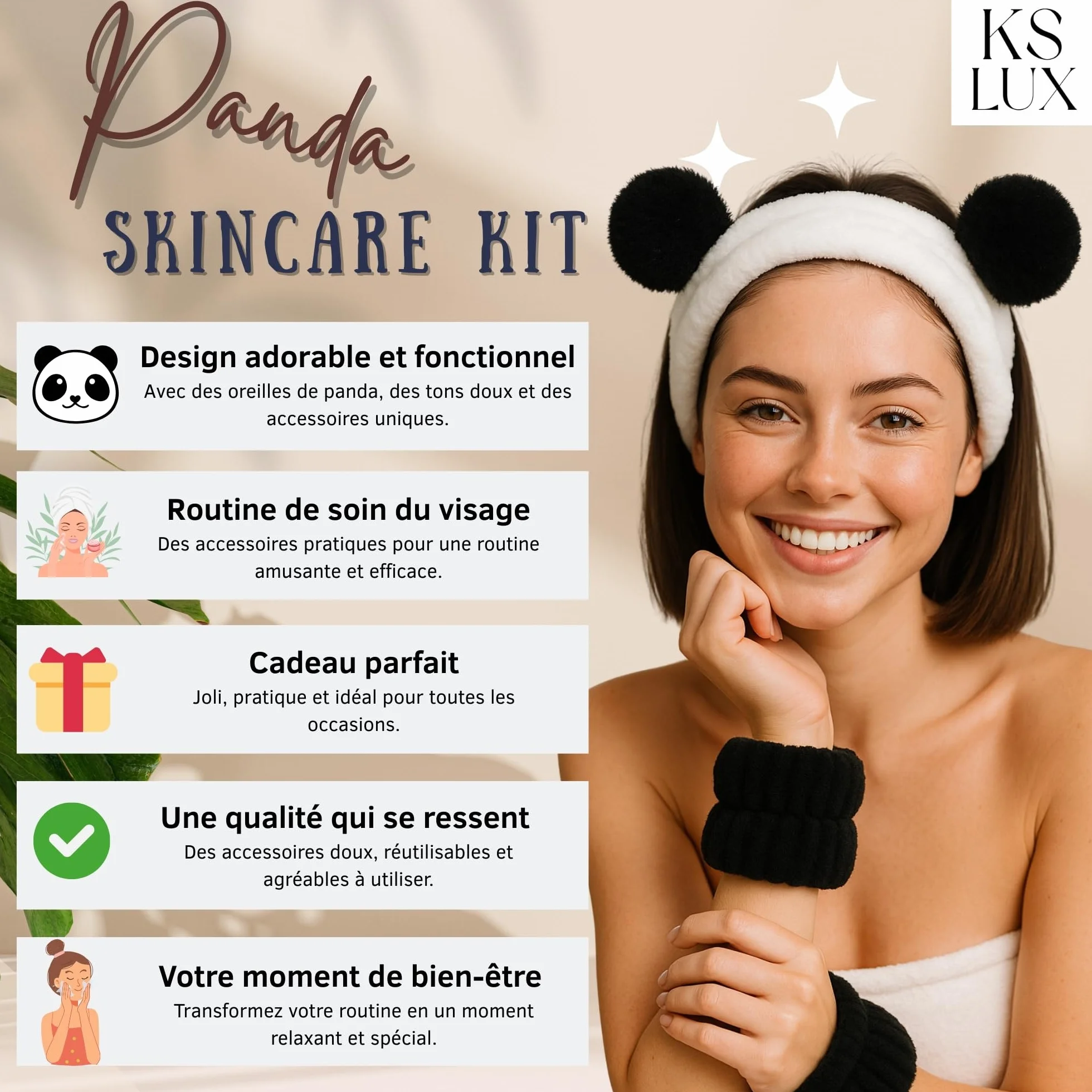 Coffret beauté skincare enfant 10 ans avec brosse nettoyante visage et bandeau cheveux