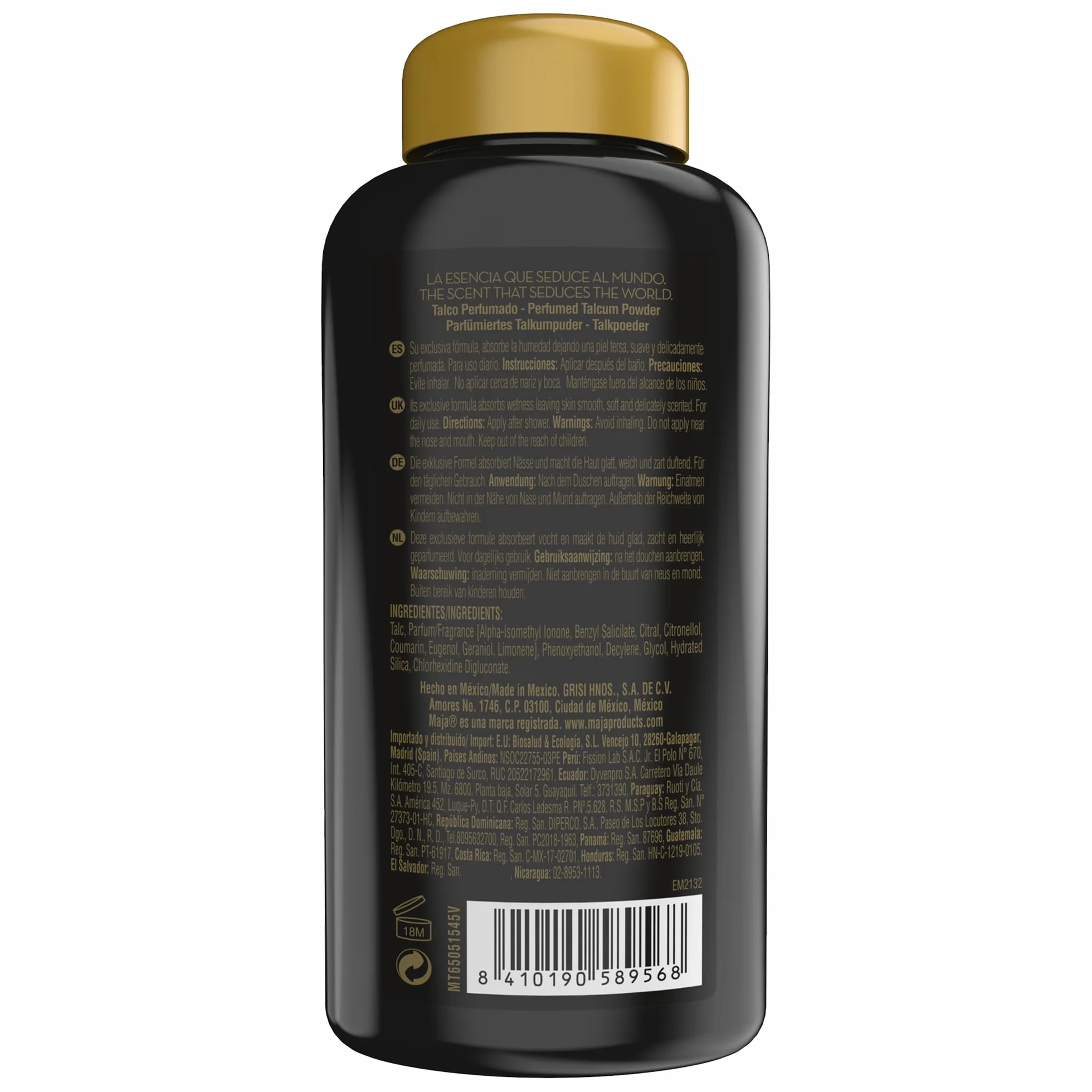 Myrurgia Maja Talco Perfumado 100 ml Poudre Absorbe l'excès d'humidité contrôle les odeurs