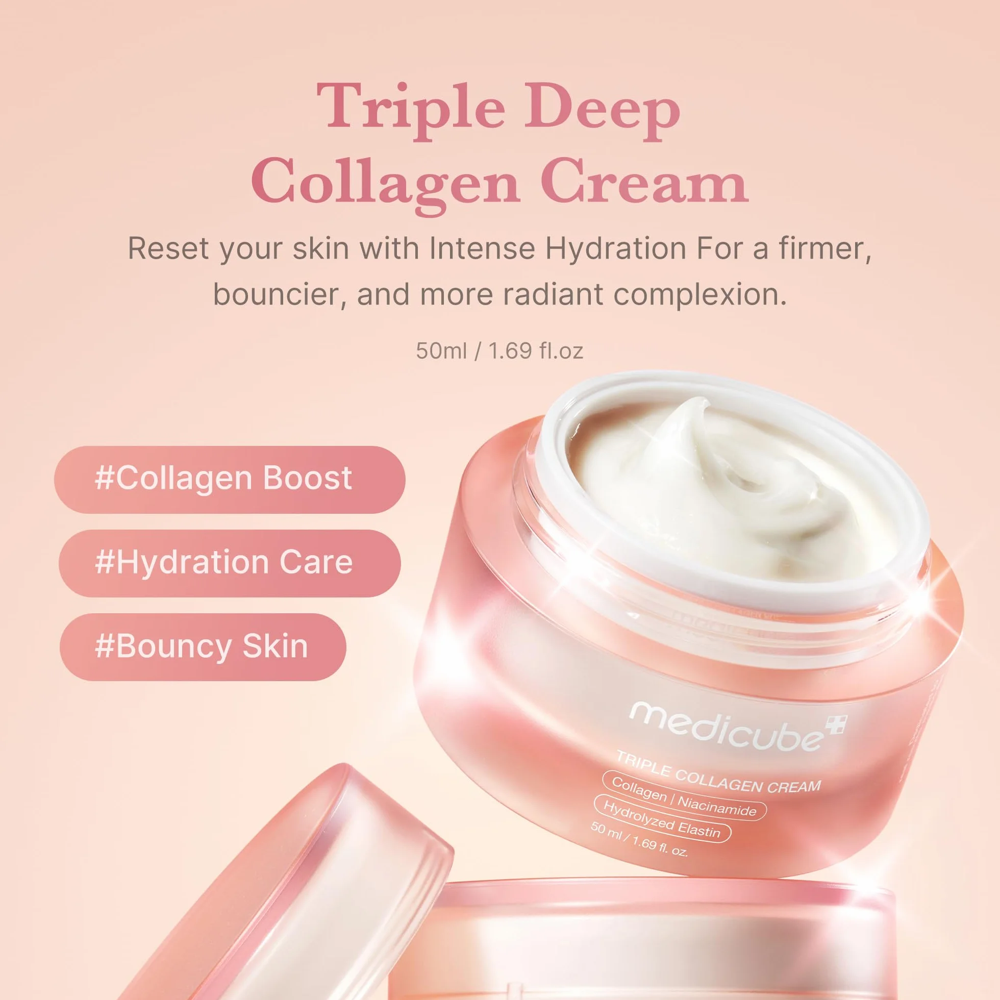 Medicube Triple Collagene Acide Hyaluronique Crème Anti Ride Visage 50 ml