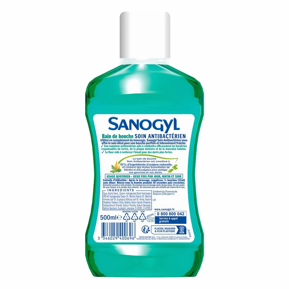 Sanogyl Bain de Bouche Soin Antibactérien 500 ml
