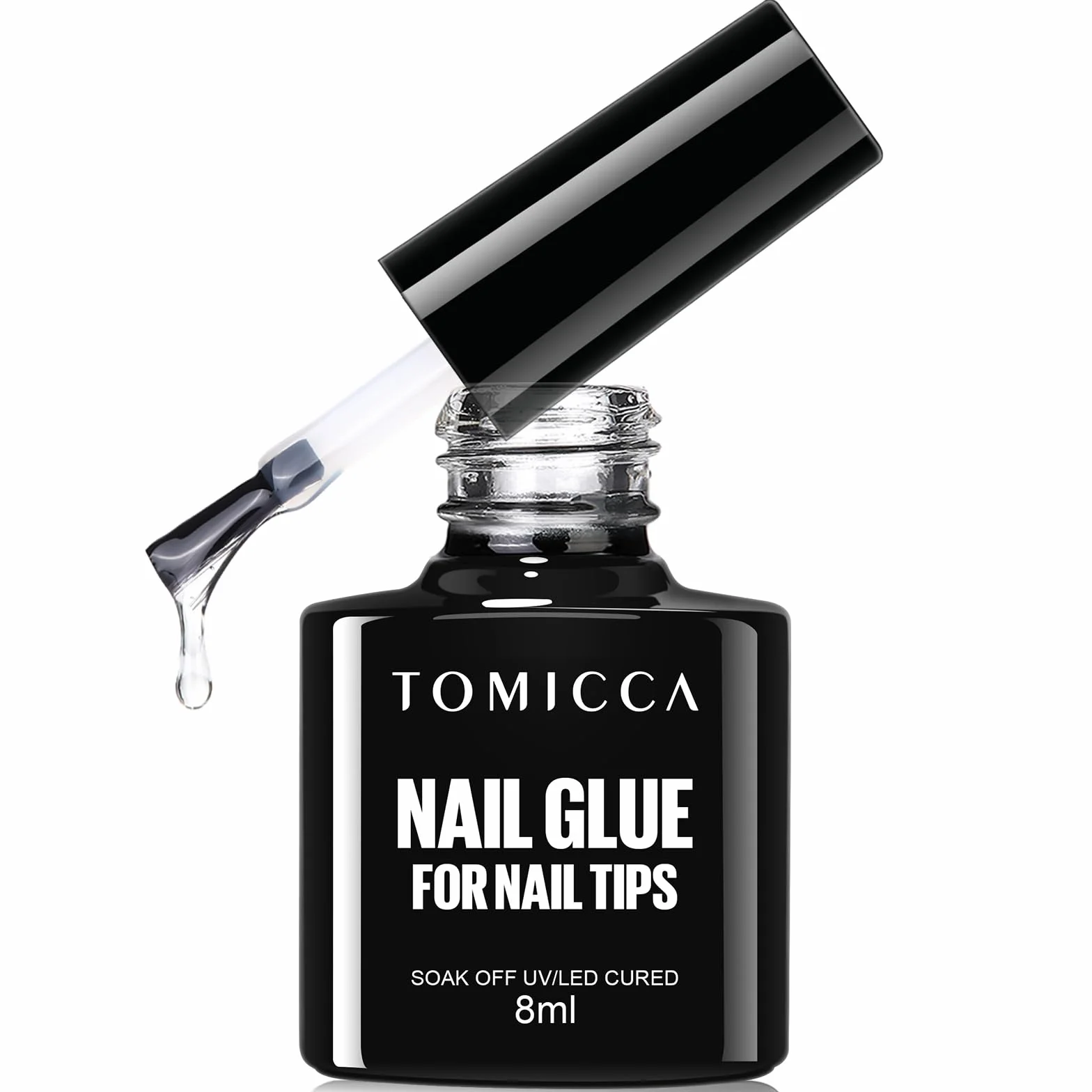TOMICCA Colle à Faux Ongles Extra Forte 6 en 1 Gummy Base Pose Americaine 8ML