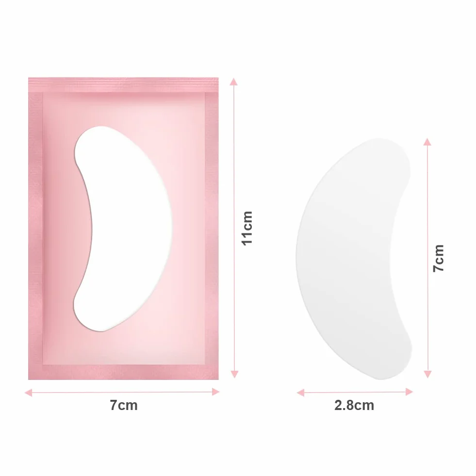 URAQT Patchs Pour Extensions de Cils 50pcs Gel Patch de Cils Eye Pad Rose