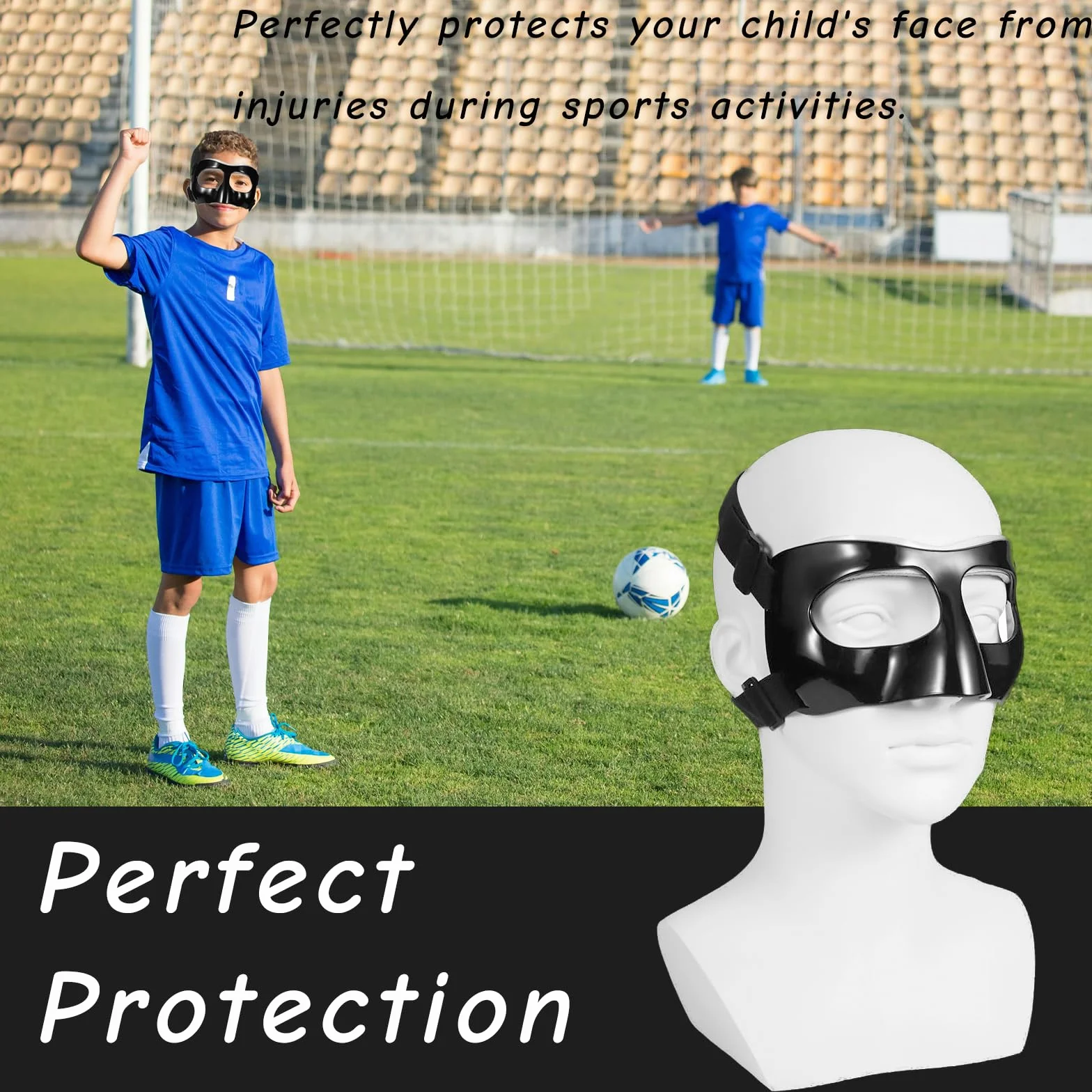 Masque nasal pour sport fracture nasale petite taille rembourrage enfants adolescents bande élastique réglable