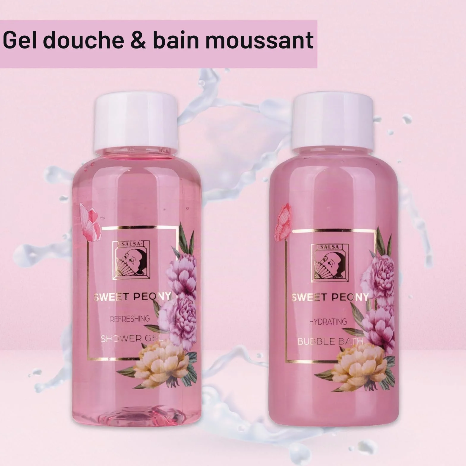 Accentra Set de douche SWEET PEONY 3 pièces gel douche lotion bain moussant boîte cadeau