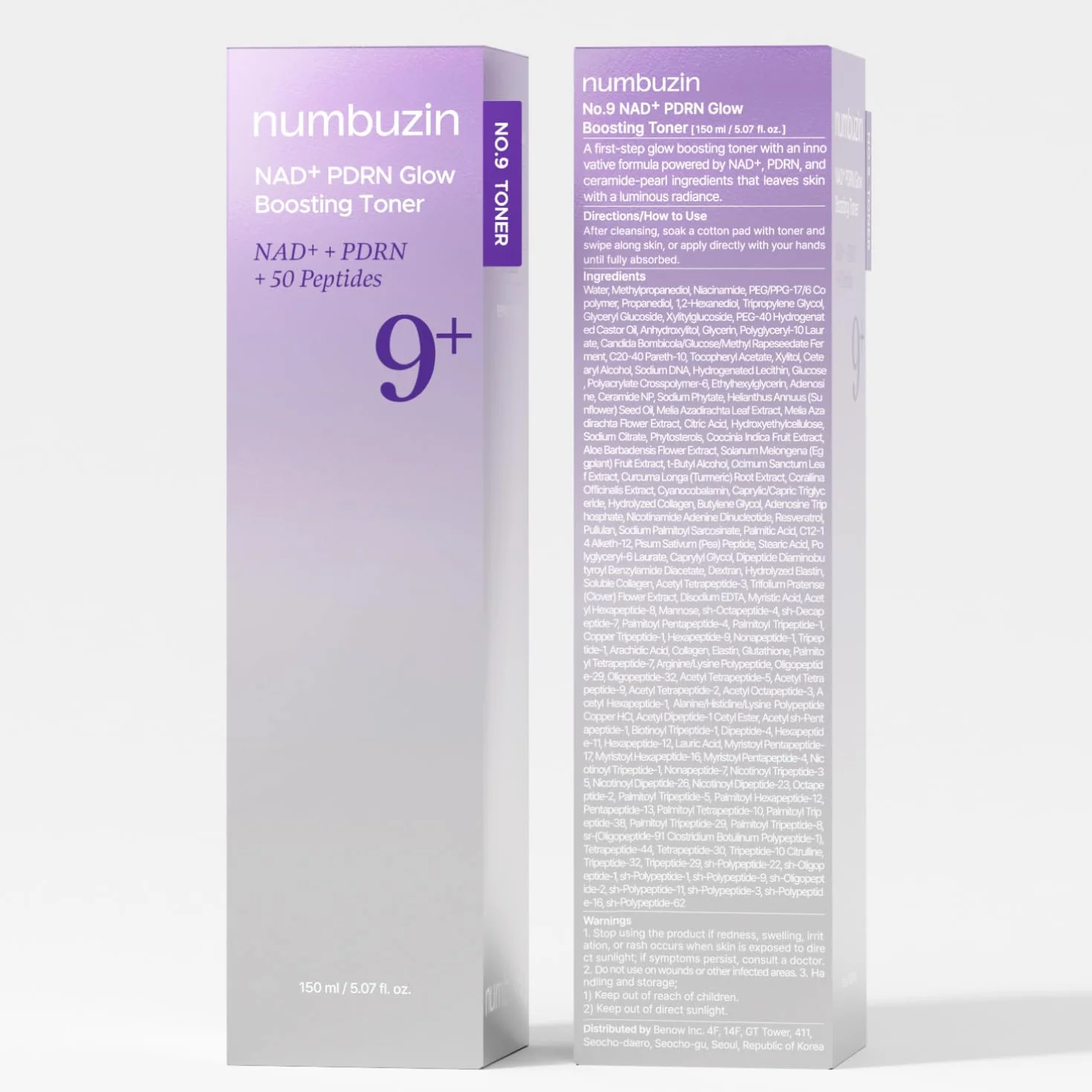 numbuzin No.9 NAD+ Salmon PDRN Glow Boosting Toner 5.07 fl oz Korean Skincare
