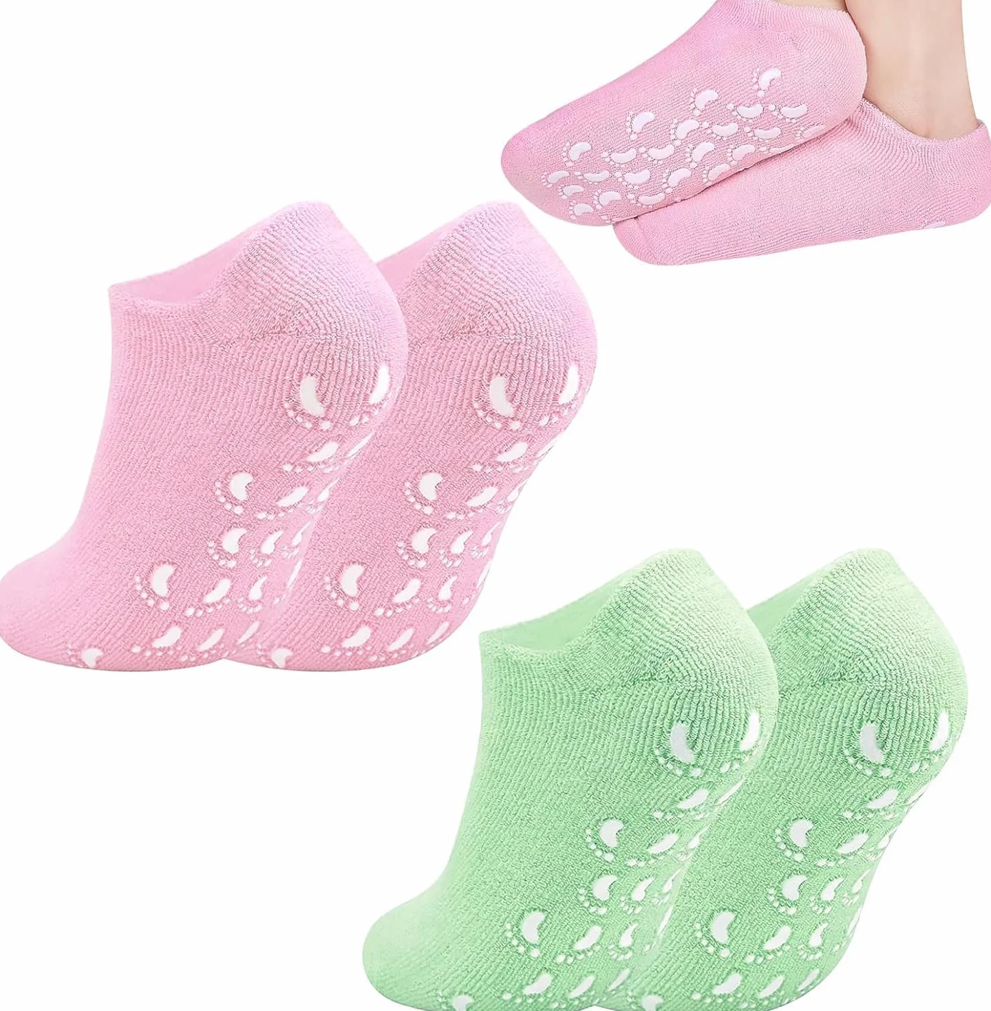Chaussettes Hydratantes en Gel Doux Antidérapant pour Pieds Hommes Femmes - Spa à Domicile