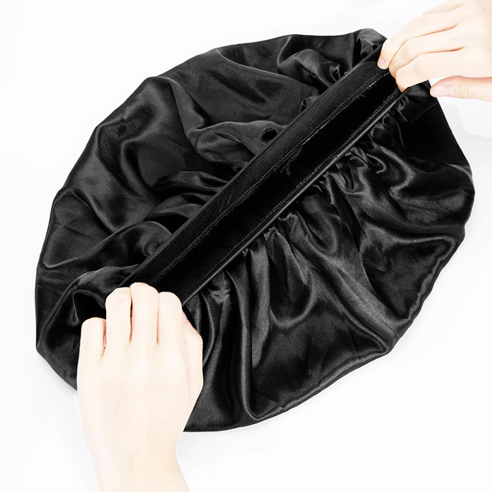 Lot de 2 Bonnets de Nuit en Soie - pour la Nuit - pour la Nuit - pour protéger Les Cheveux - Bonnet de Sommeil en Satin - Bonnet de Sommeil pour Dormir - Noir