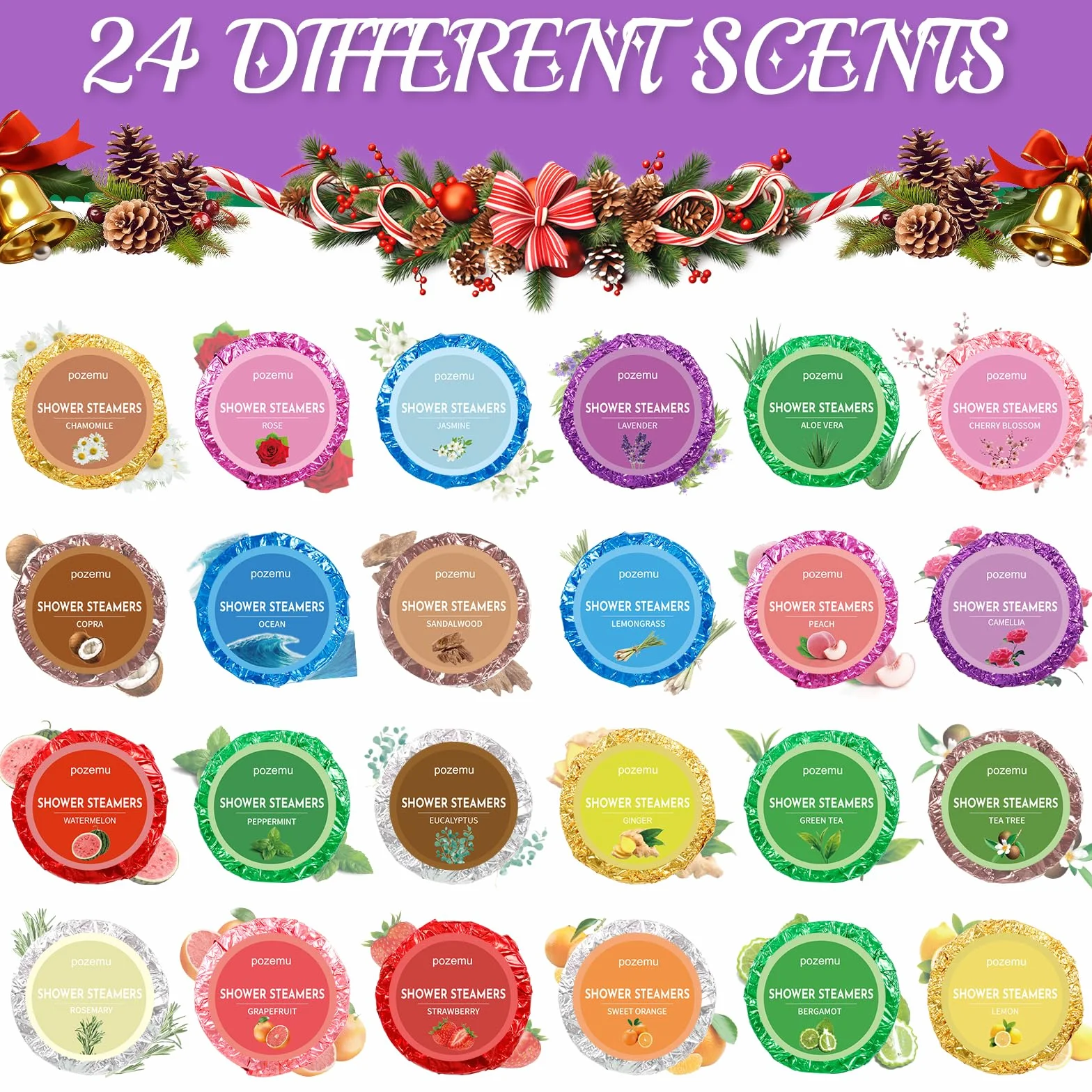 Calendrier de l'Avent 2025 Bombe de Douche Boules de Bain pour Enfant Femme Homme