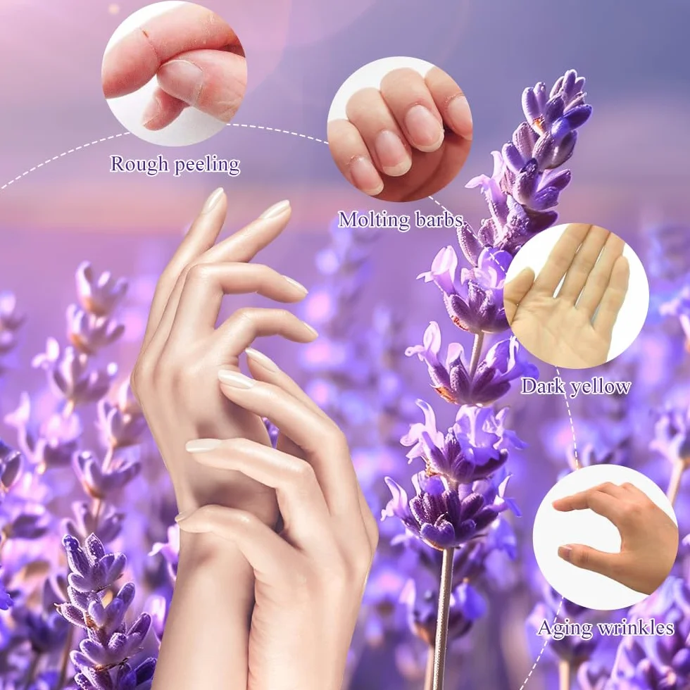 Gants Hydratants 6 Paires Masque de Main Nourrissant Exfoliants Peau Sèche