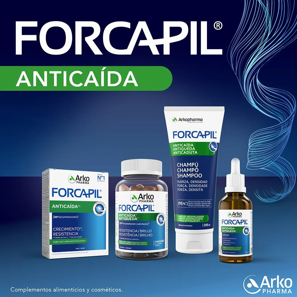 Arkopharma Forcapil Sérum Anti-Chute Renforce les Cheveux Réduit la Chute Stimule la Croissance Densité Résistance