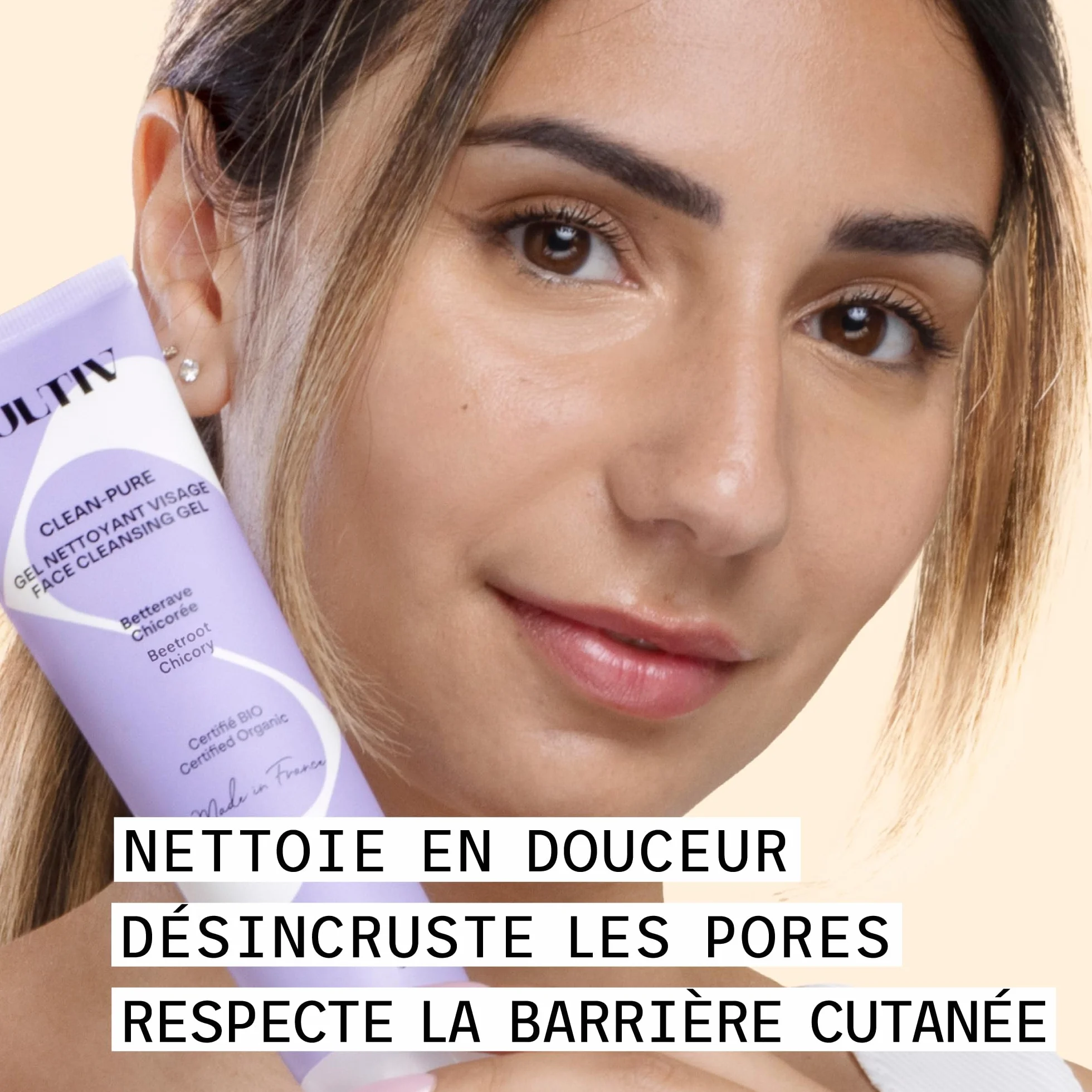 Cosmetique Bio Gel Nettoyant Visage 100ml Pour Peaux Sensibles Nettoyage Profondeur Sans Parfum Non Comedogene 98% Ingrédients Naturels Vegan