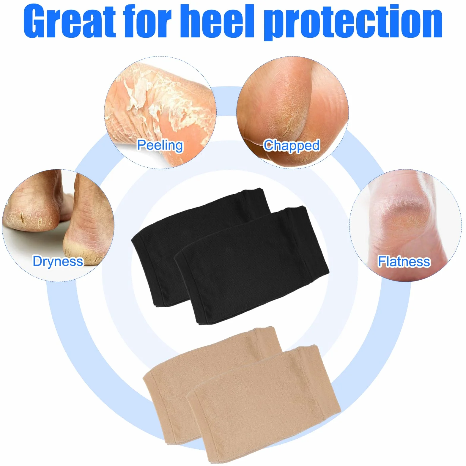 Chaussettes Hydratantes à Talons en Gel Silicone Femme Réutilisables Soins Pieds Doublées