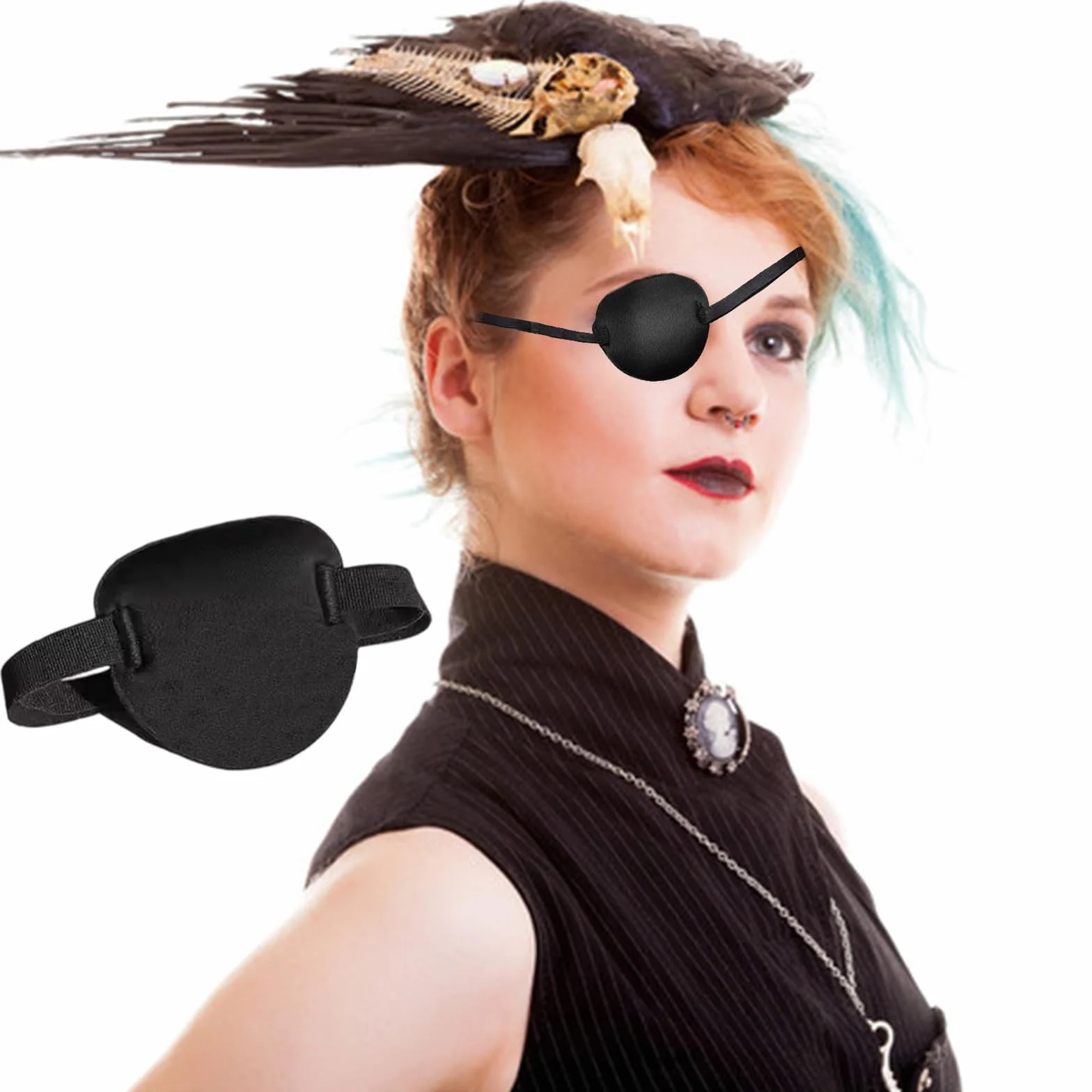 3D Cache Oeil Kit 2 Pièces Patchs Oculaires Médical Pirate Amblyopie Cosplay