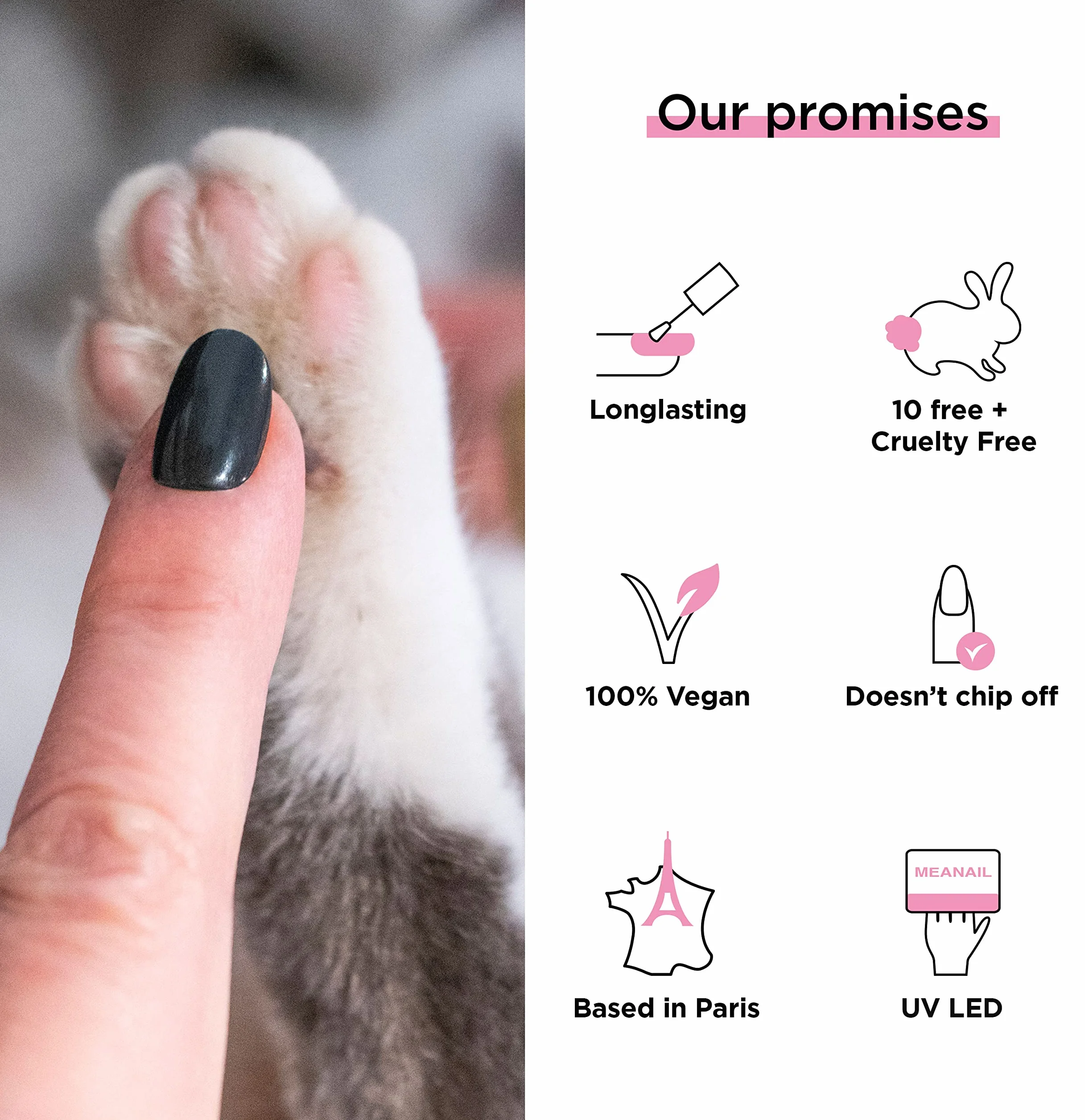 MEANAIL Paris Kit Manucure Complet Vernis Semi Permanent Lampe LED 6 Vernis à Ongles Coffret Sphère