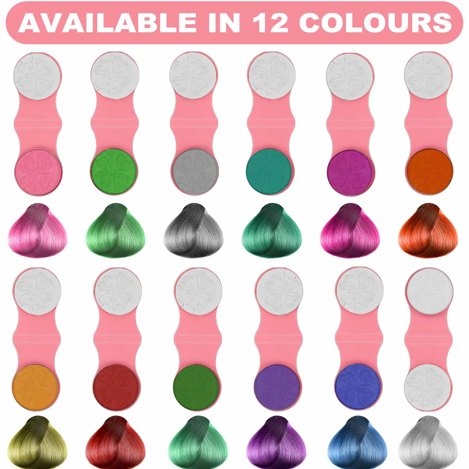 Lot de 12 craies pour cheveux lavables - Coloration temporaire pour filles - Cadeaux Pâques, anniversaire