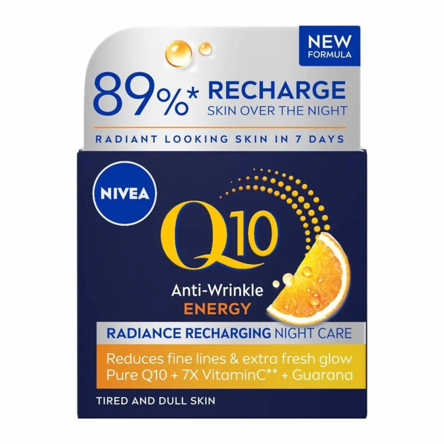 Q10 Energy Recharging Crème de nuit pour femme Crème de nuit énergisante pour le visage Crème de nuit hydratante avec vitamine C et Q10 50 ml