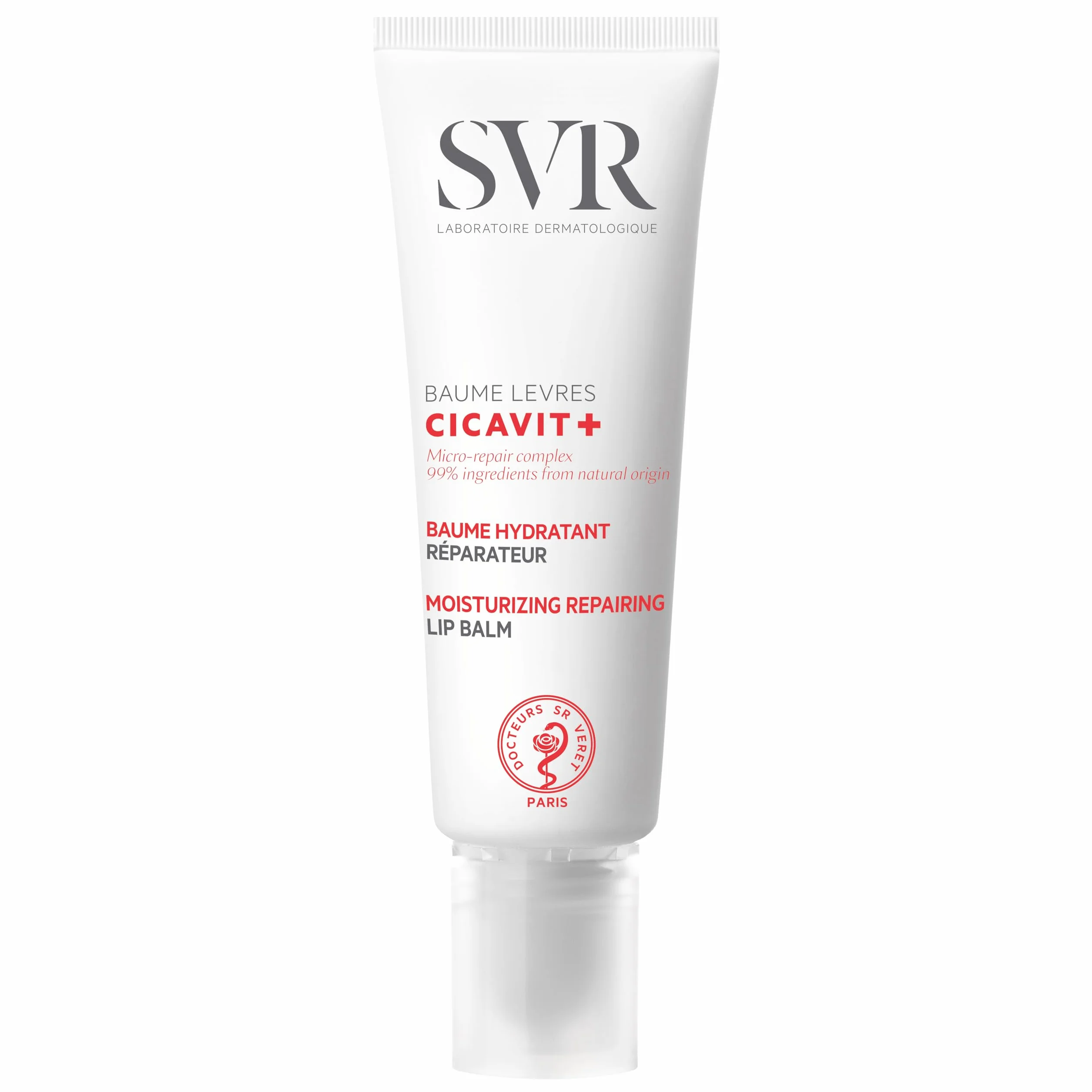 Cicavit+ Baume Lèvres Réparation Accélérée Lèvres Sèches Gercées 99% Ingrédients Naturels Sans Parfum 10g