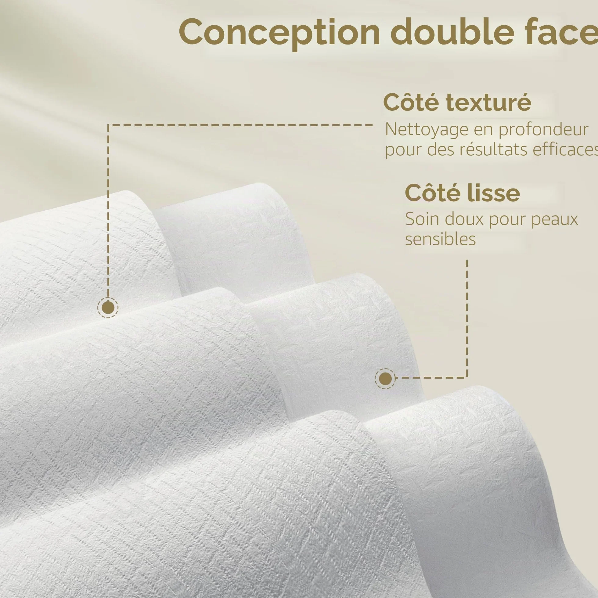 Ourmed Life Serviettes Faciales Jetables Biodégradables pour Peaux Sensibles, 10"x12", 50 unités