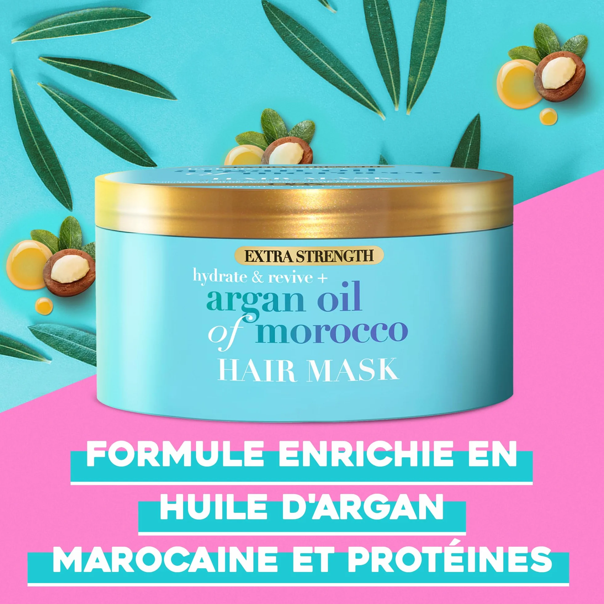 OGX Masque Capillaire Extra Force Hydratant Revitalisant Huile d'Argan du Maroc 300 ml