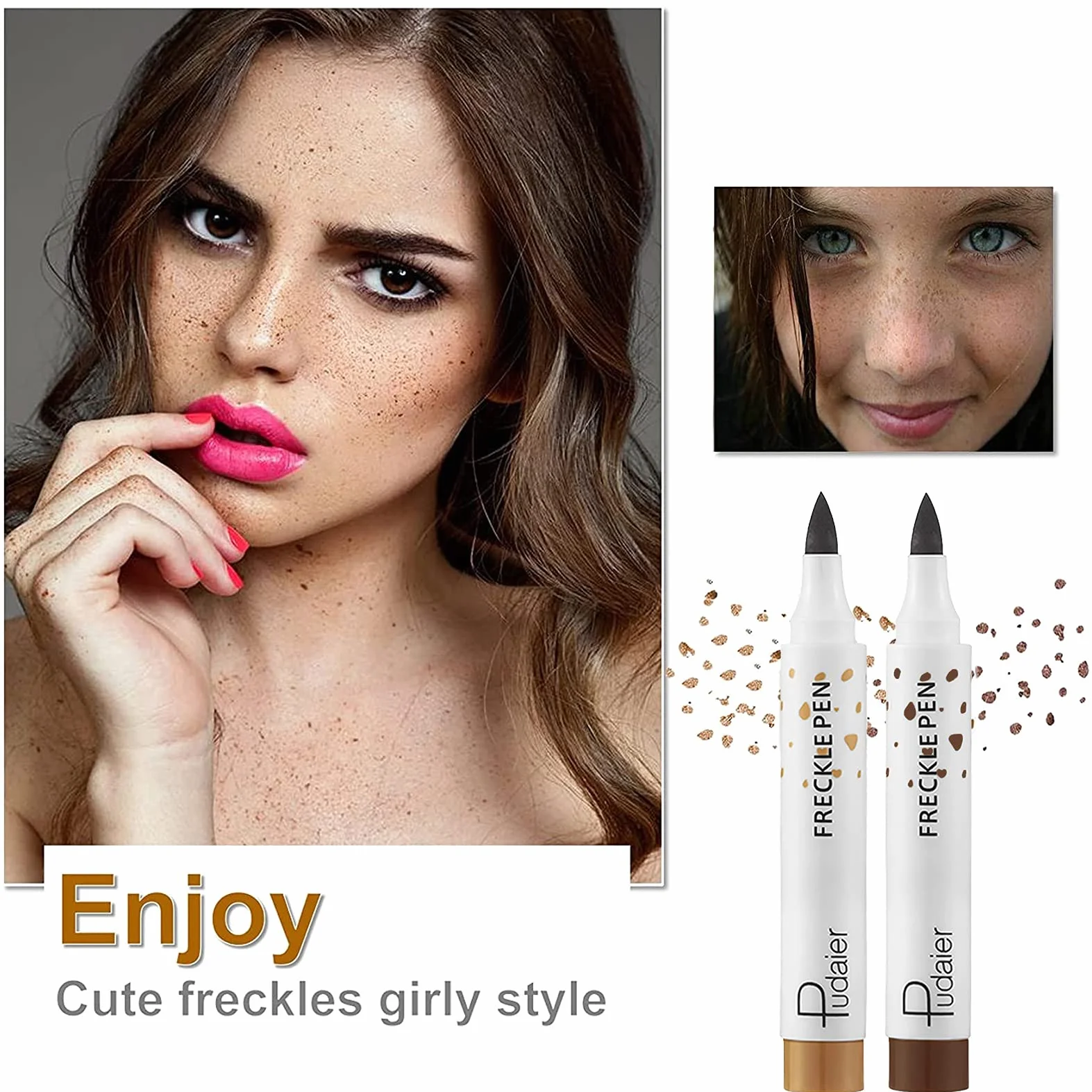 Stylo Tache de Rousseur Maquillage Imperméable Doux Durable 2pcs