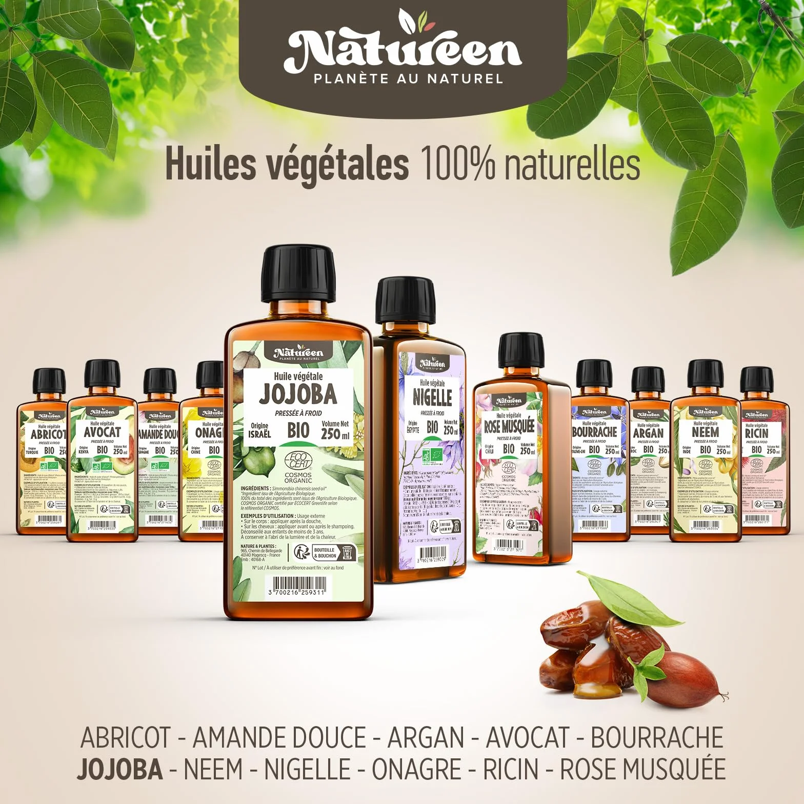 Huile de JOJOBA Bio 150 ml Cosmos Organic Planète au Naturel Pure Pressée à froid