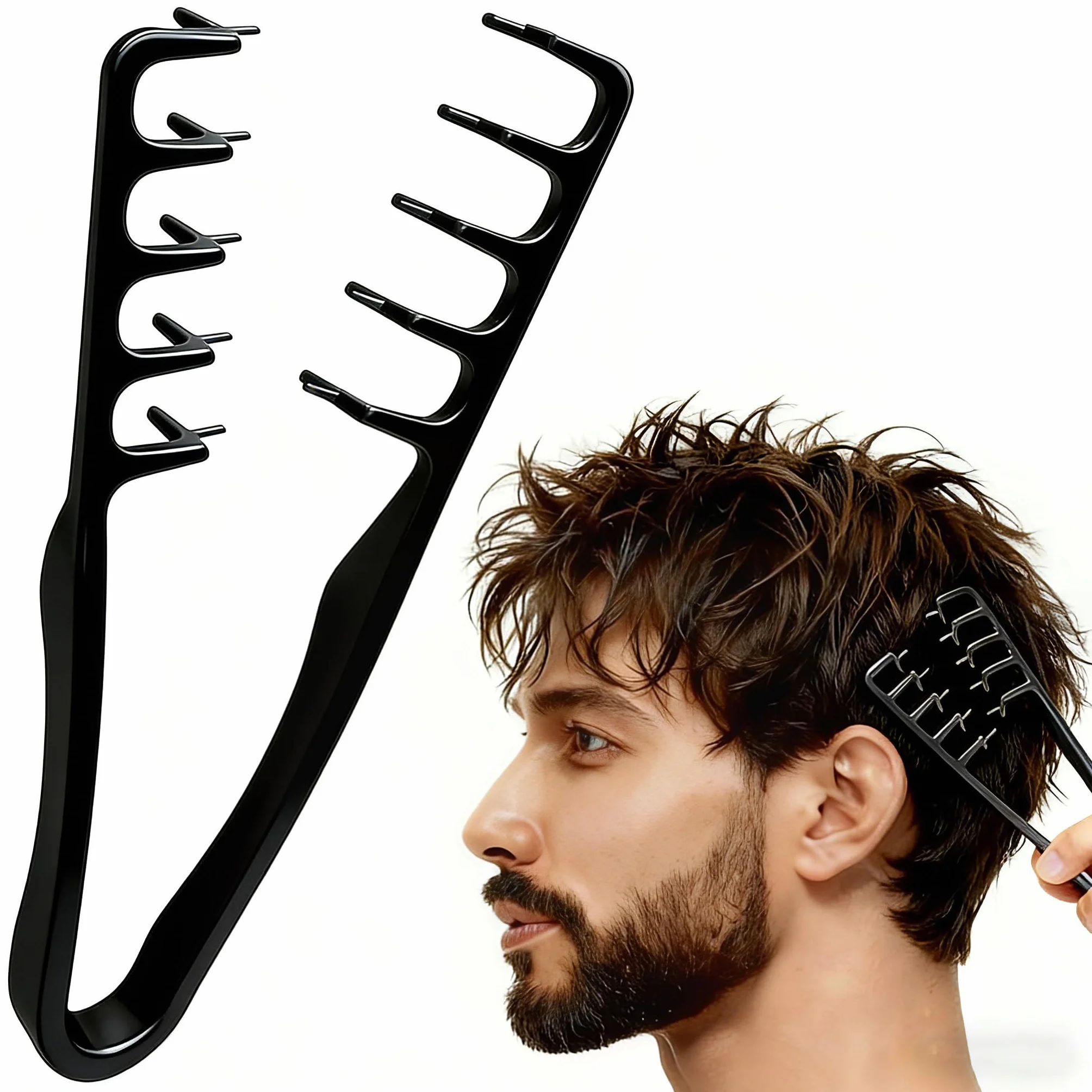 STRUKTURPASTE Peigne Cheveux Texture Pliable, Peigne Texture Homme Dent Large, Outil Volumisant Racines, Accessoire Coiffant
